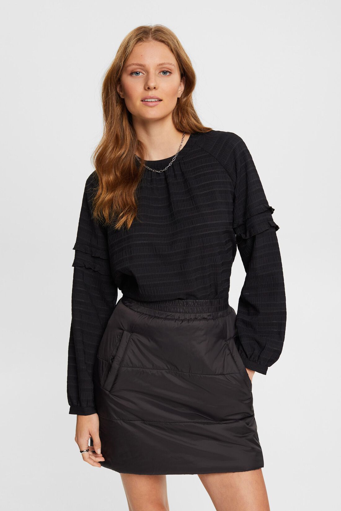 Strukturierte Bluse mit R&uuml;schen