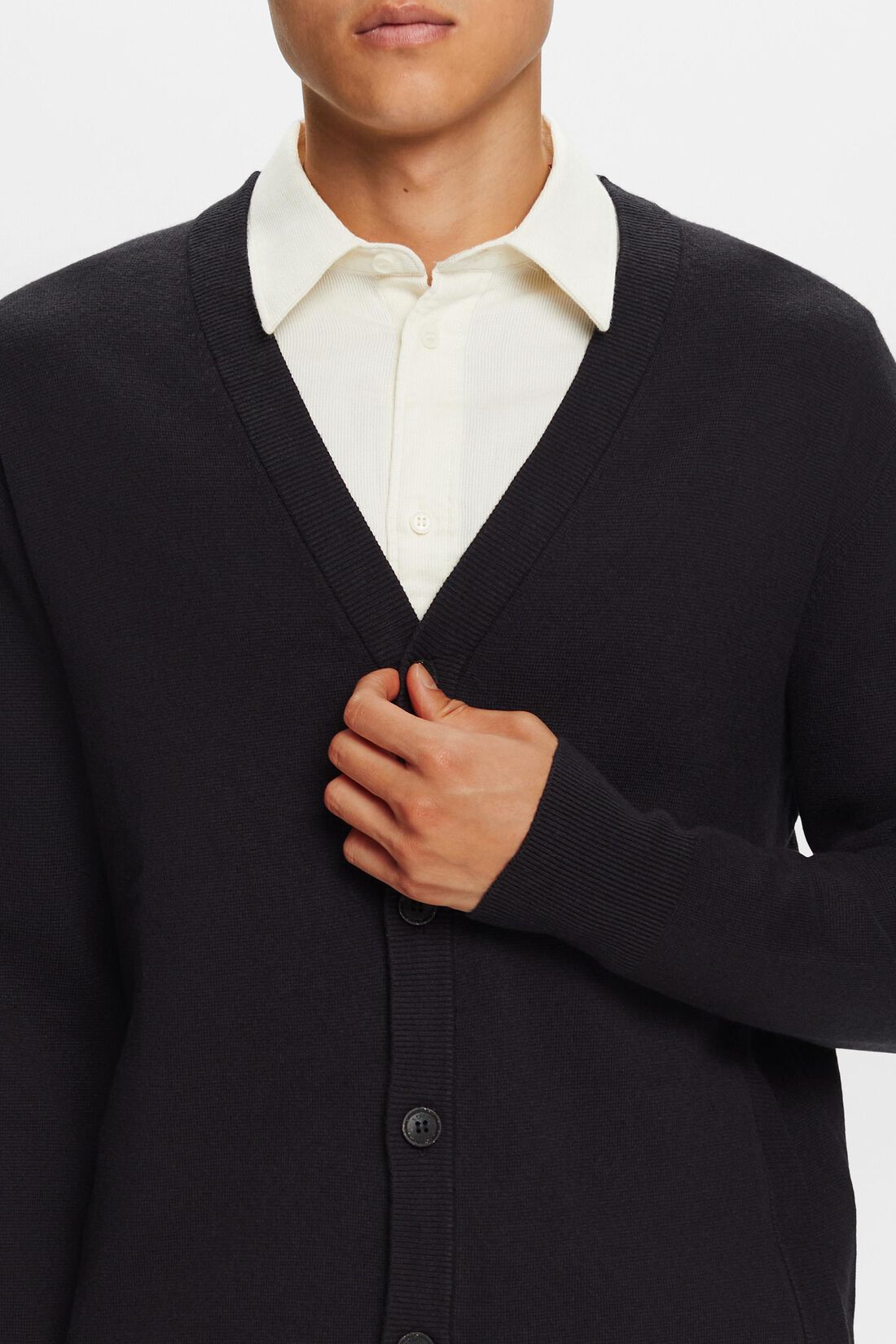 Wollmix-Cardigan mit V-Ausschnitt