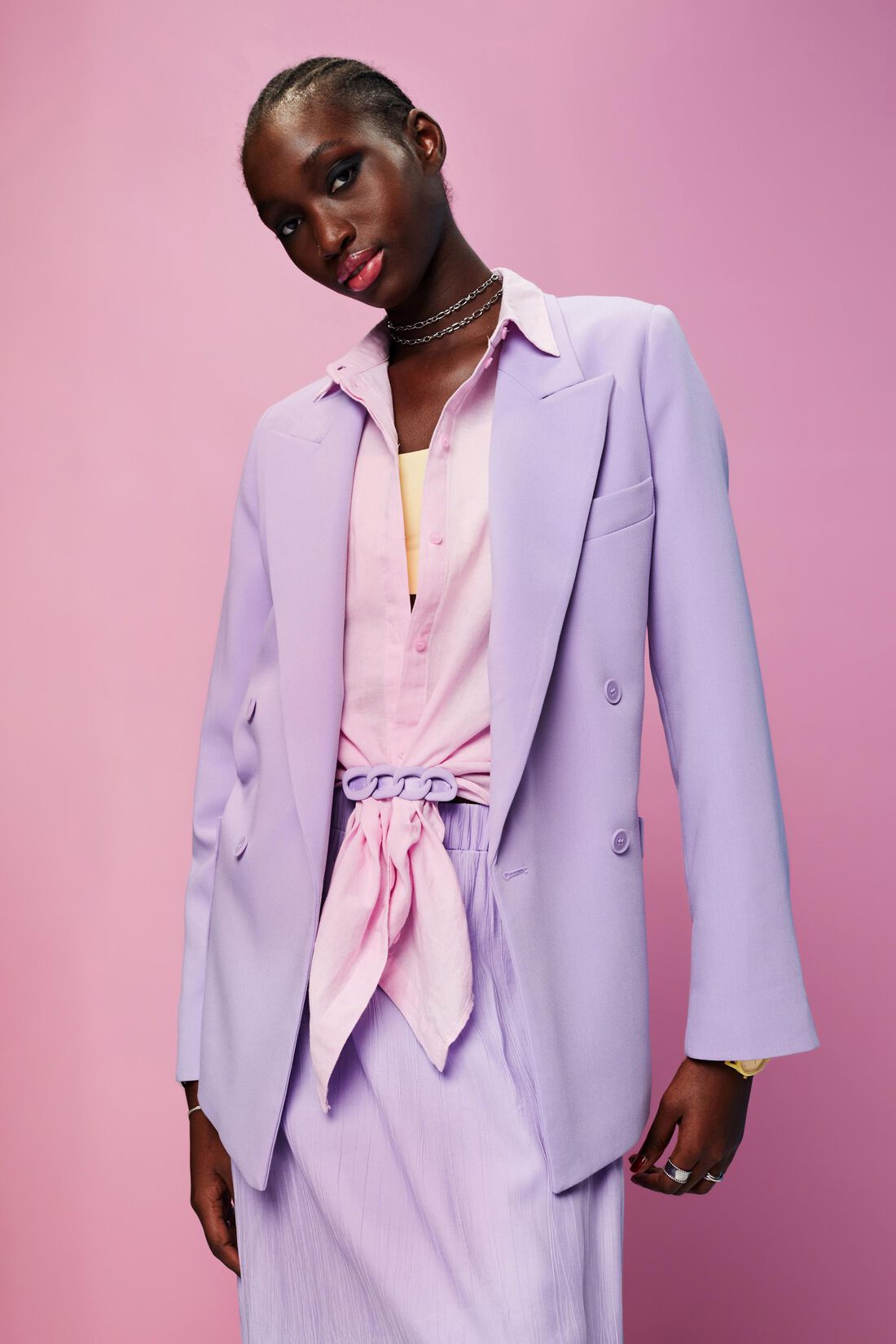 Doppelreihiger Cr&ecirc;pe-Blazer
