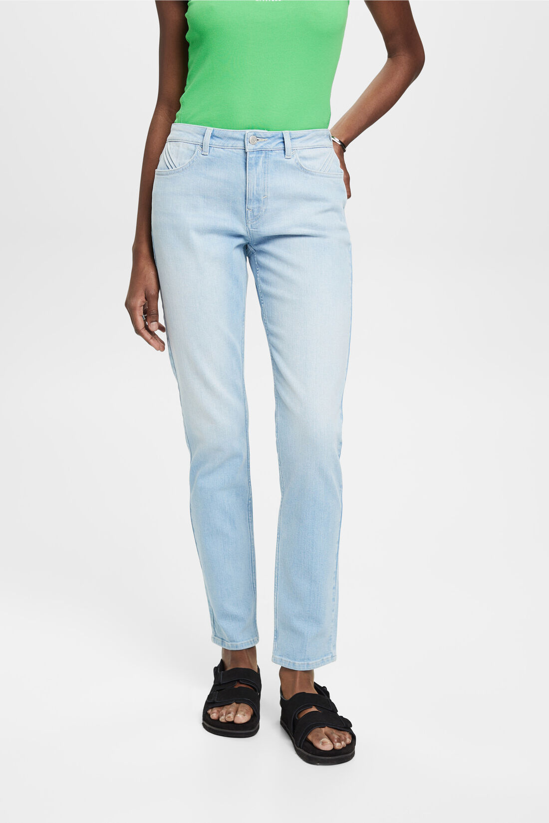 Slim-Fit-Jeans mit mittlerer Bundh&ouml;he