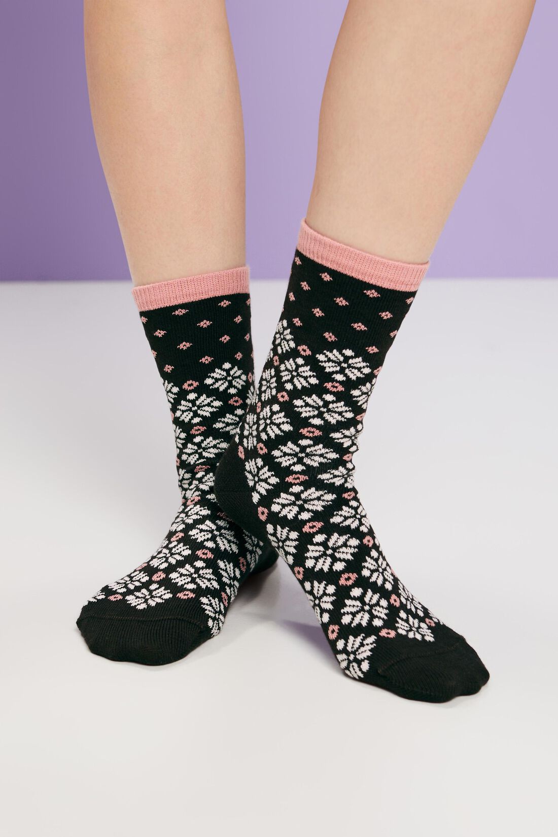 3er-Pack grobe Norweger-Stricksocken