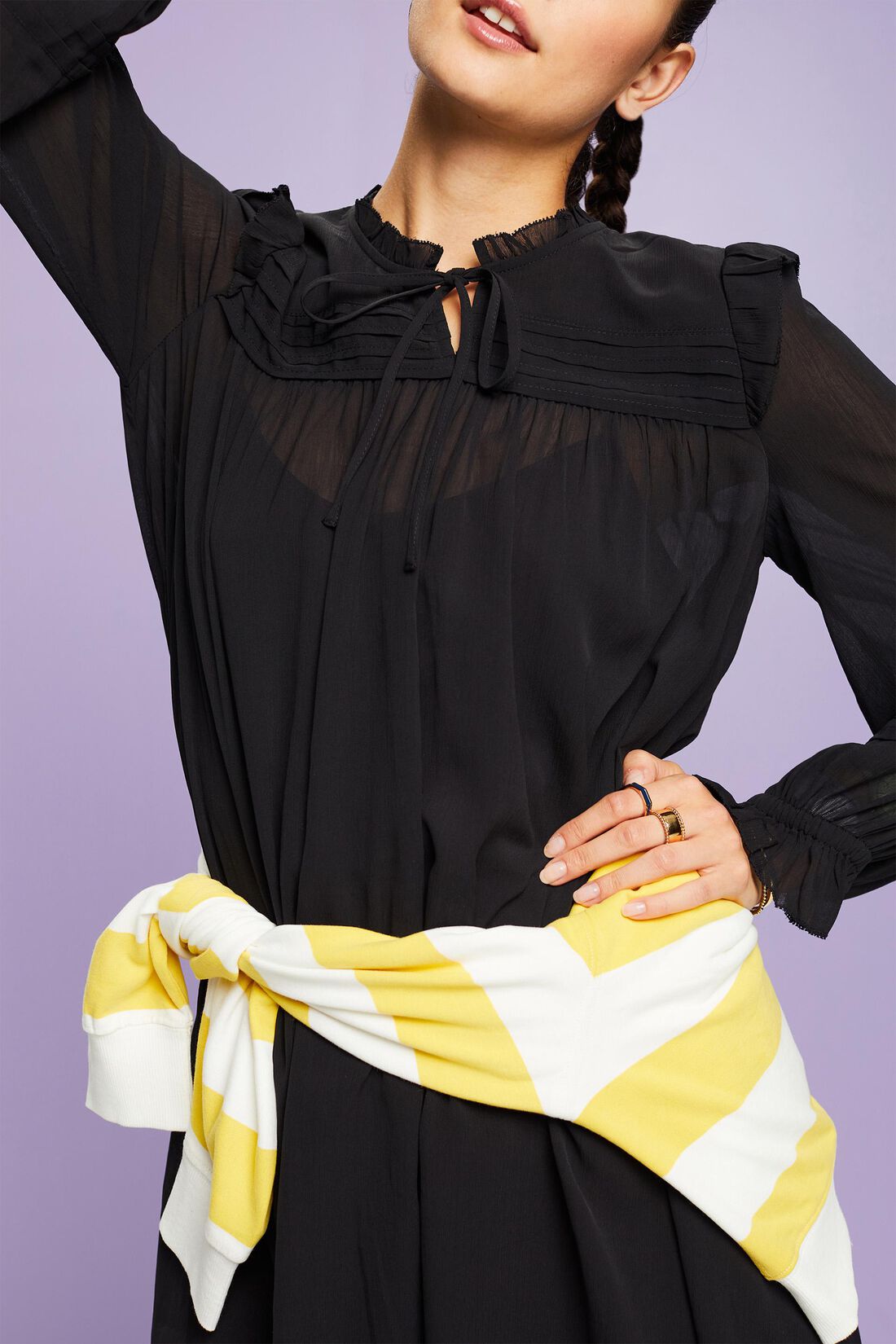 Cr&ecirc;pe-Chiffon-Minikleid