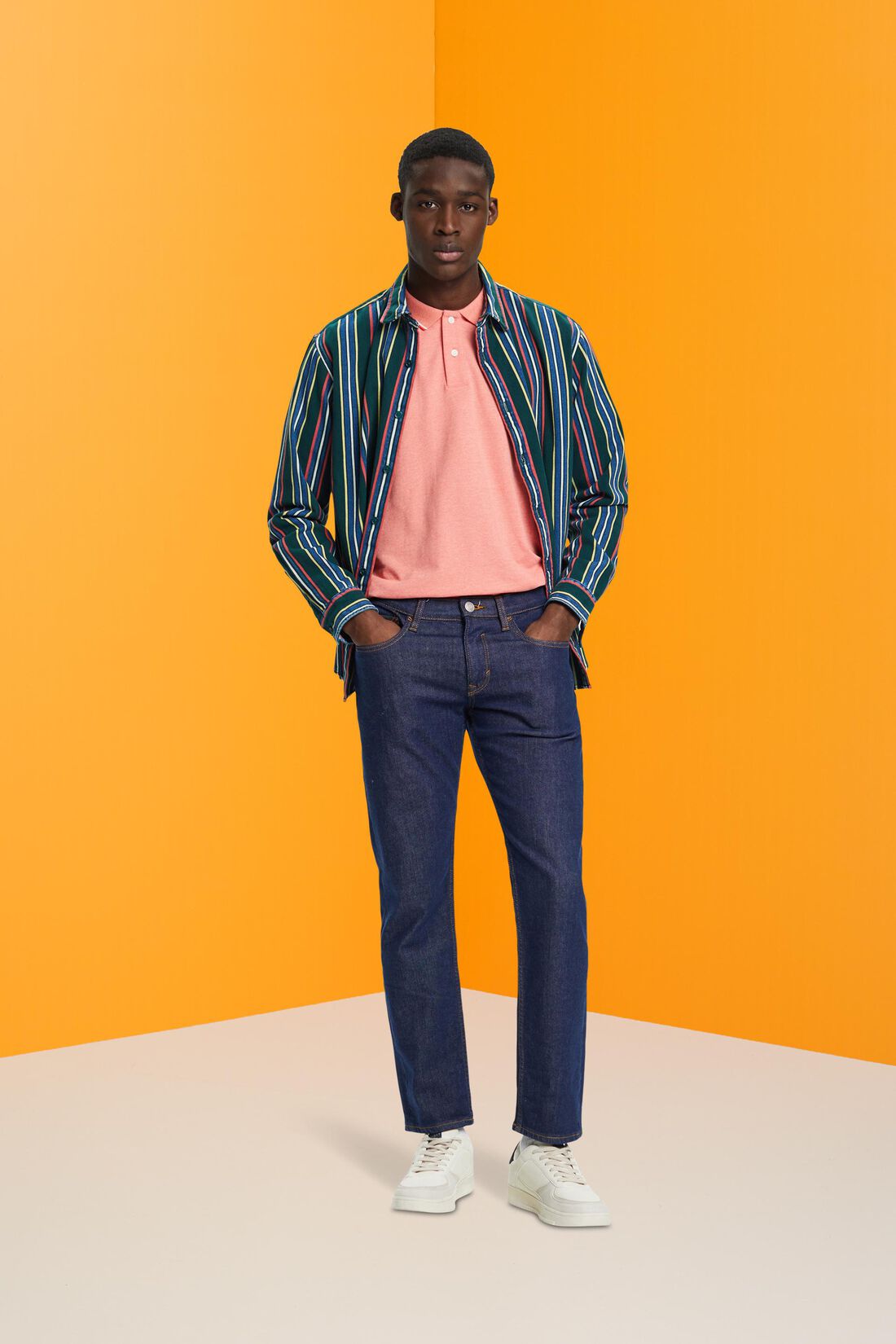 Pikee-Poloshirt mit Streifendetails