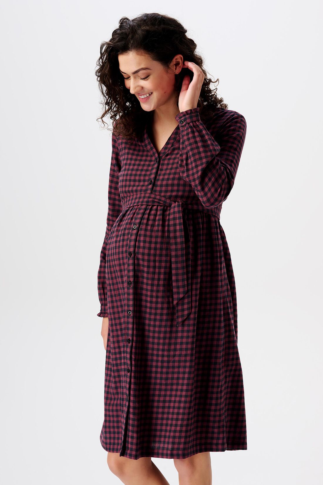 MATERNITY Stillkleid aus kariertem Flanell