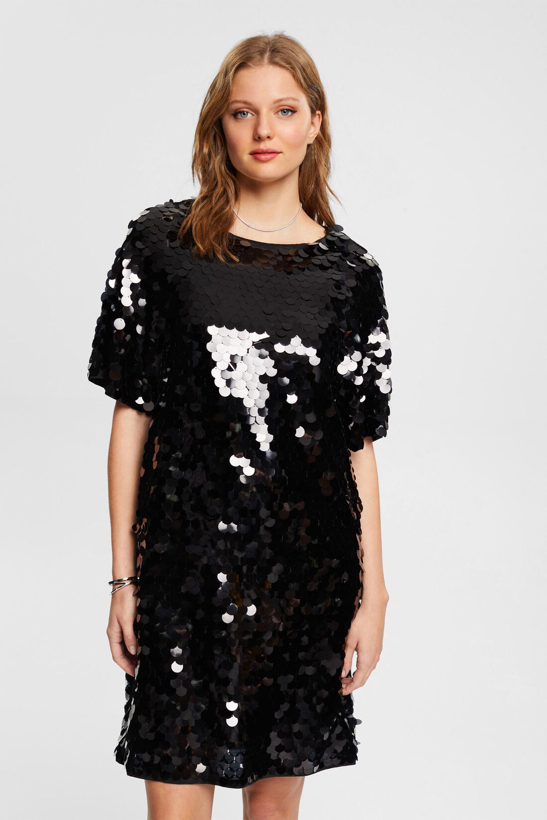 Minikleid mit gro&szlig;en Pailletten, LENZING&trade; ECOVERO&trade;