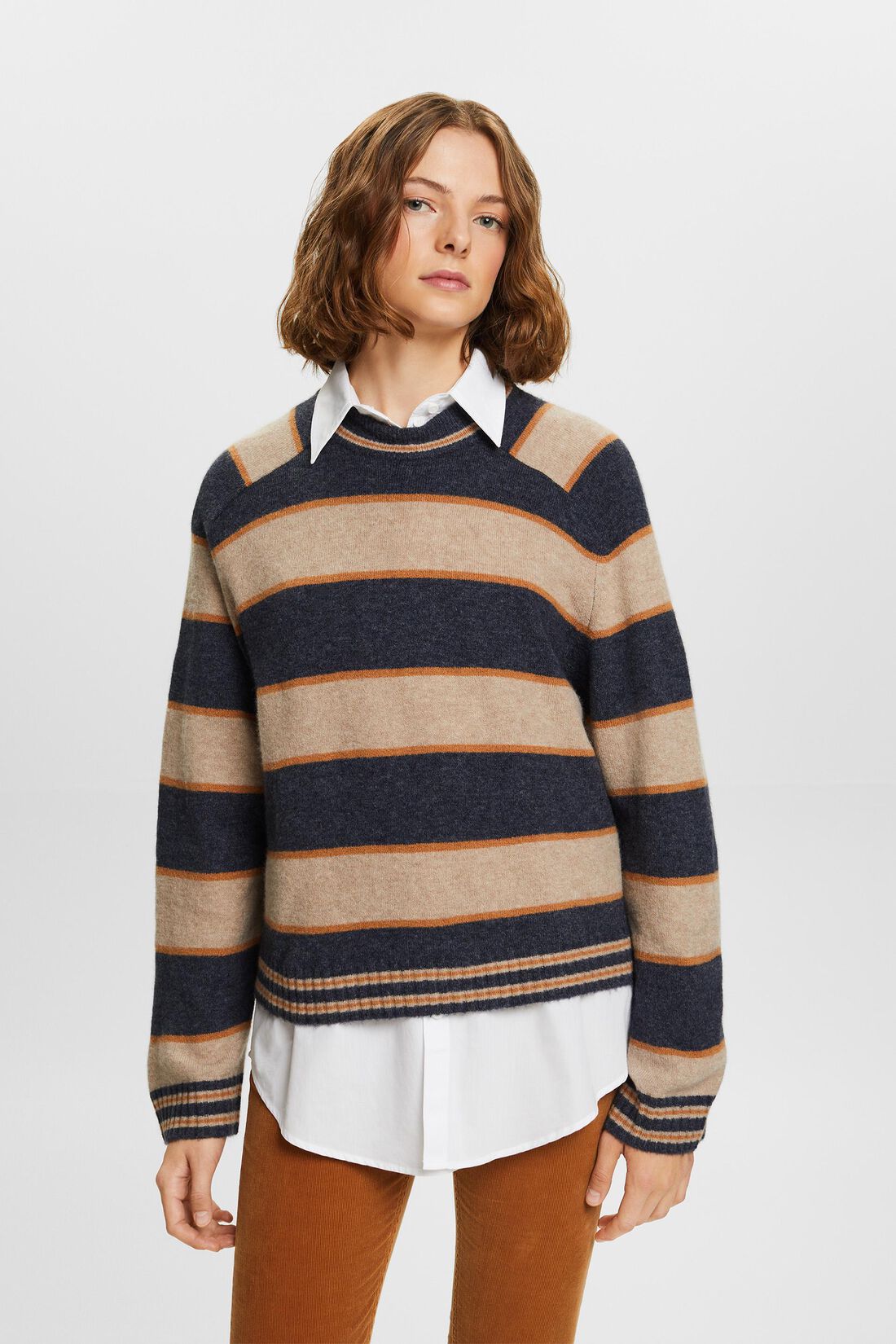 Gestreifter Pullover aus Wollmix