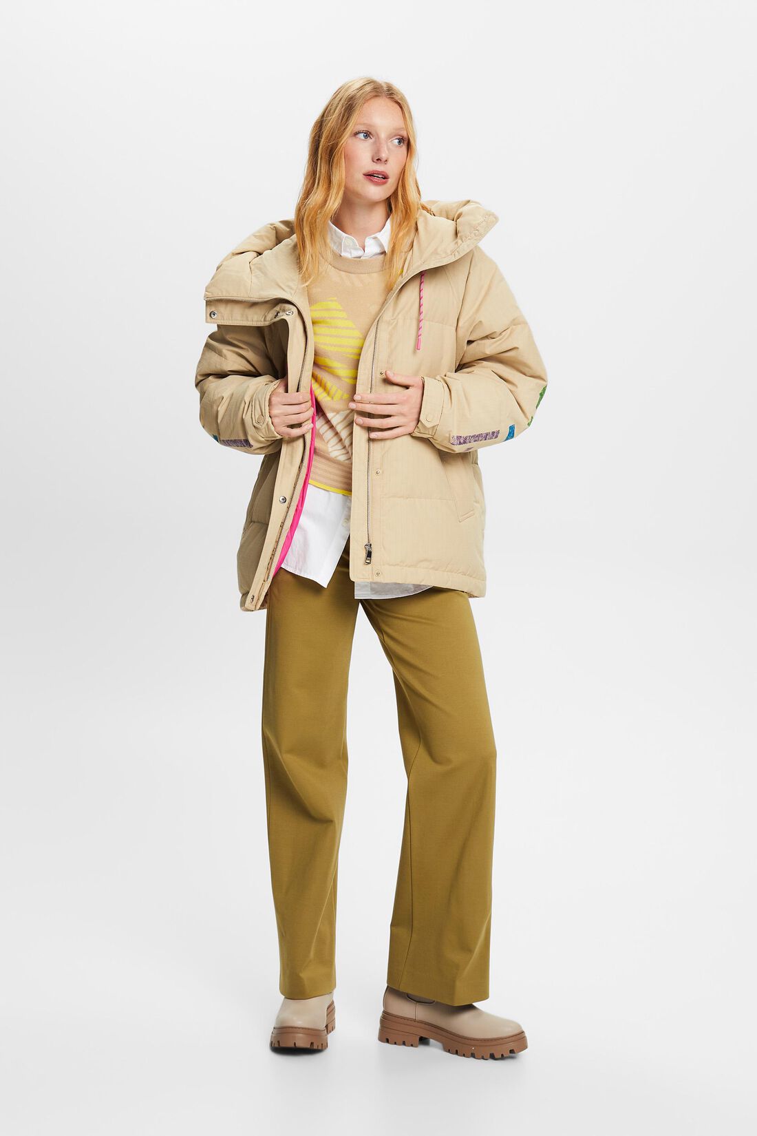 Logo-Steppjacke mit Daunen