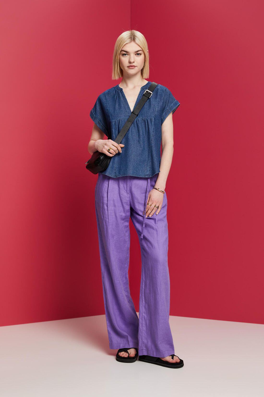 Leichte Jeansbluse, 100% Baumwolle