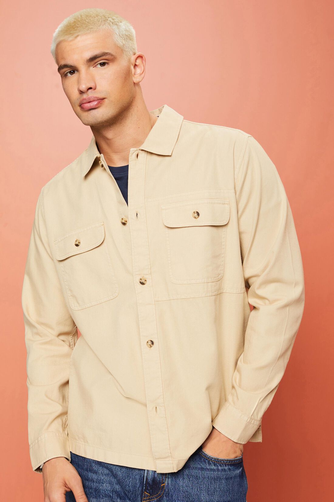 Twill-Overshirt, 100% Baumwolle