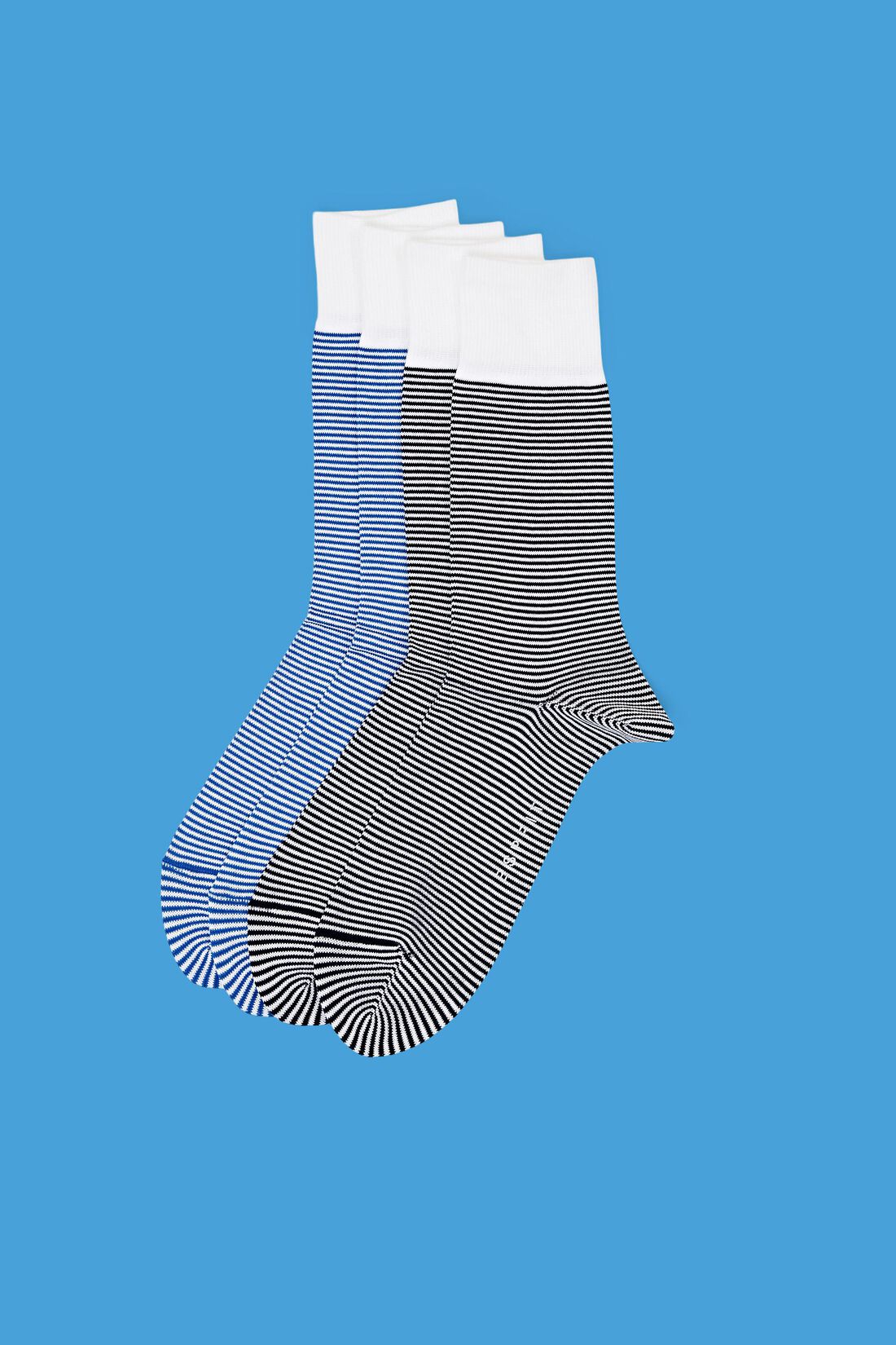 2er-Set gestreifte Socken, Bio-Baumwolle