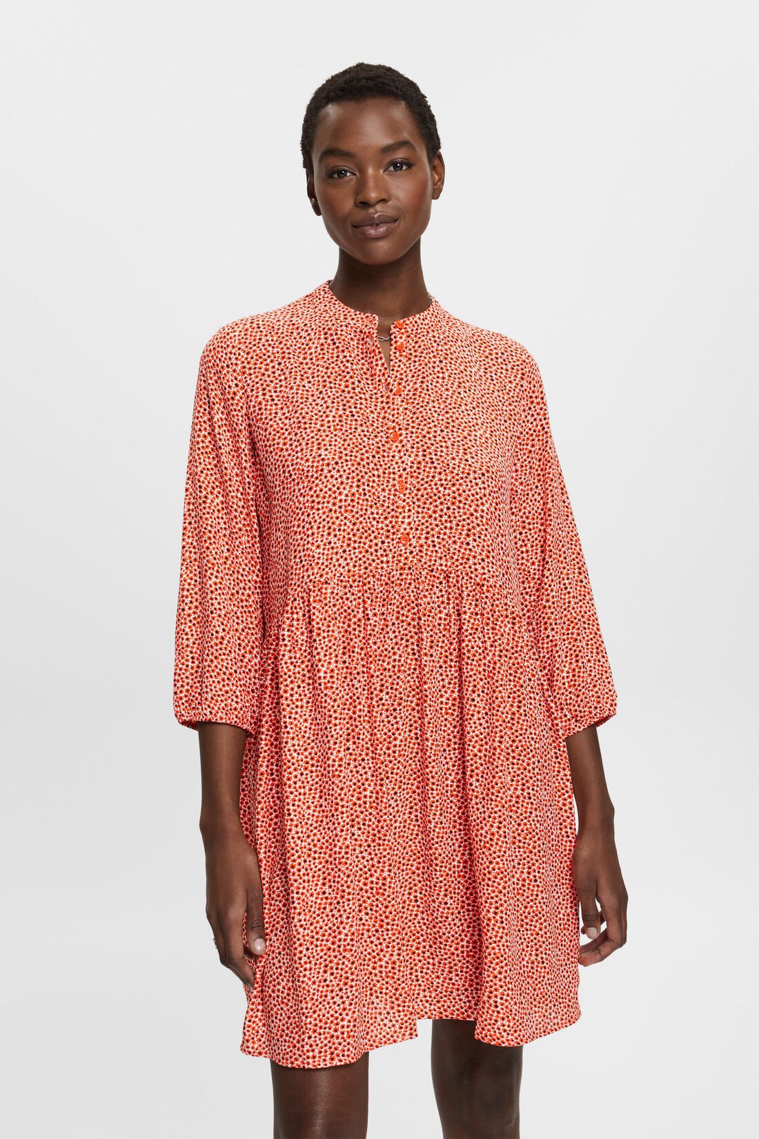 Midikleid aus Webstoff mit Allover-Muster