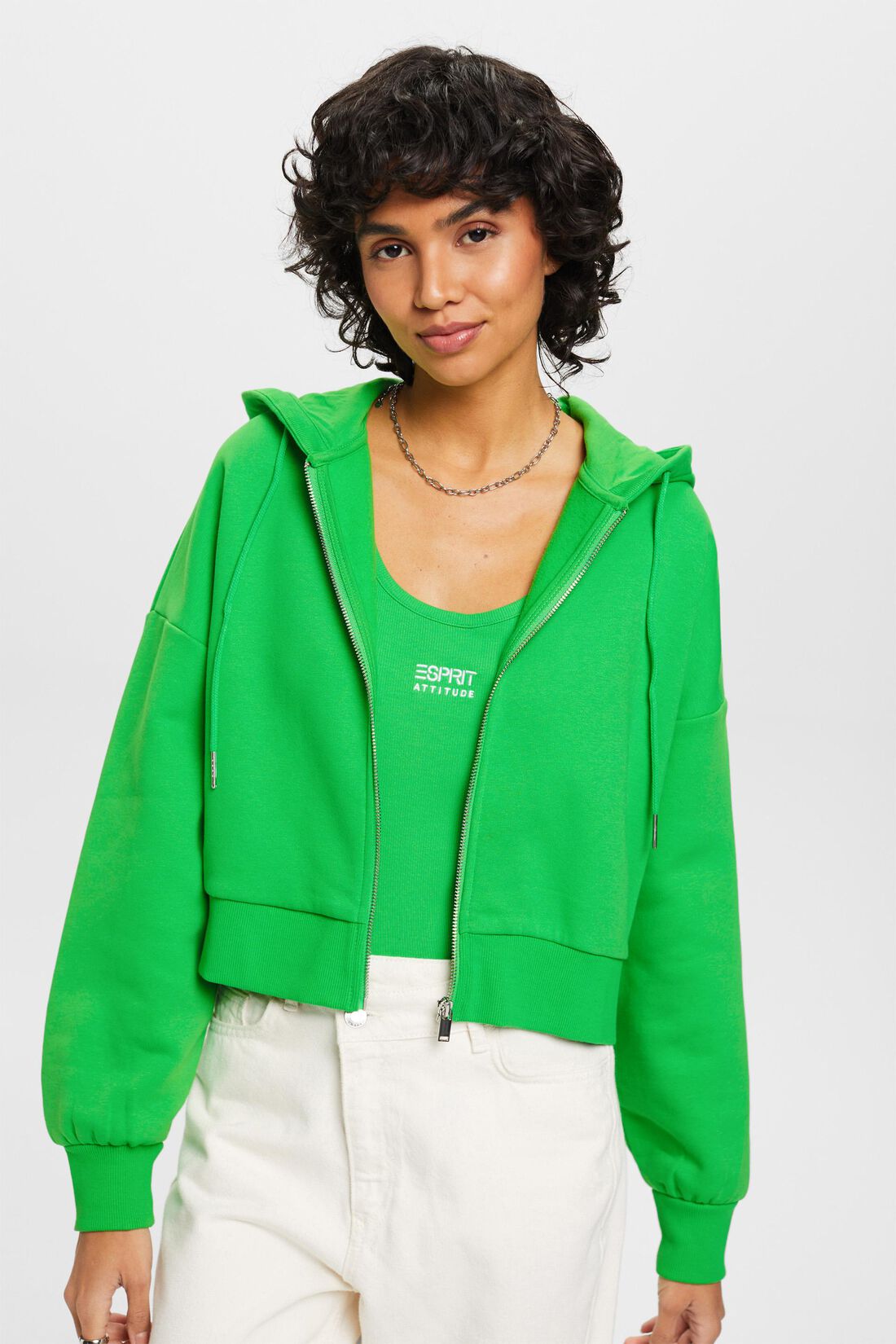 Gecroppter Hoodie mit Zipper