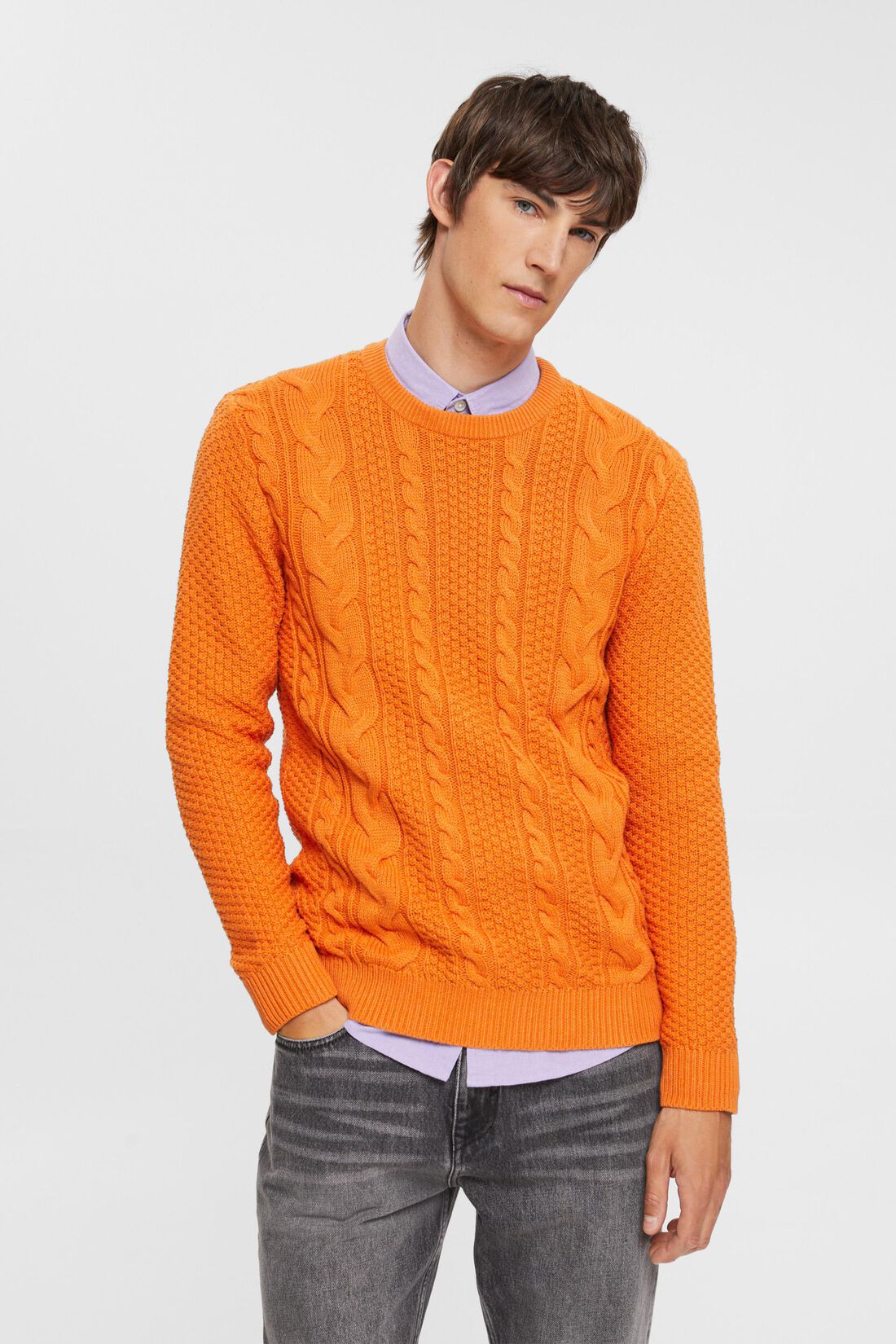 Pullover mit Zopf-Muster