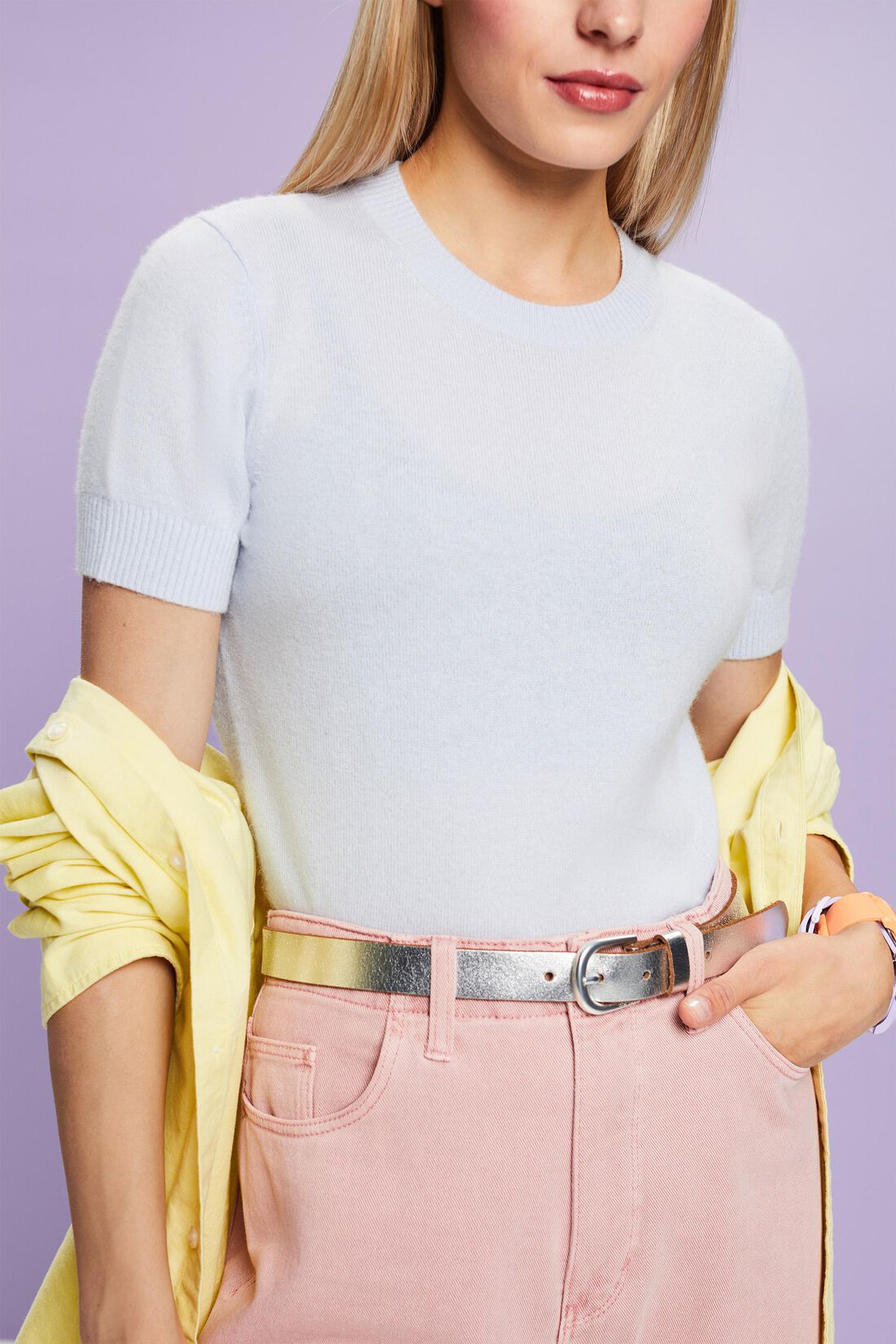 Kurz&auml;rmliger Kaschmirpullover