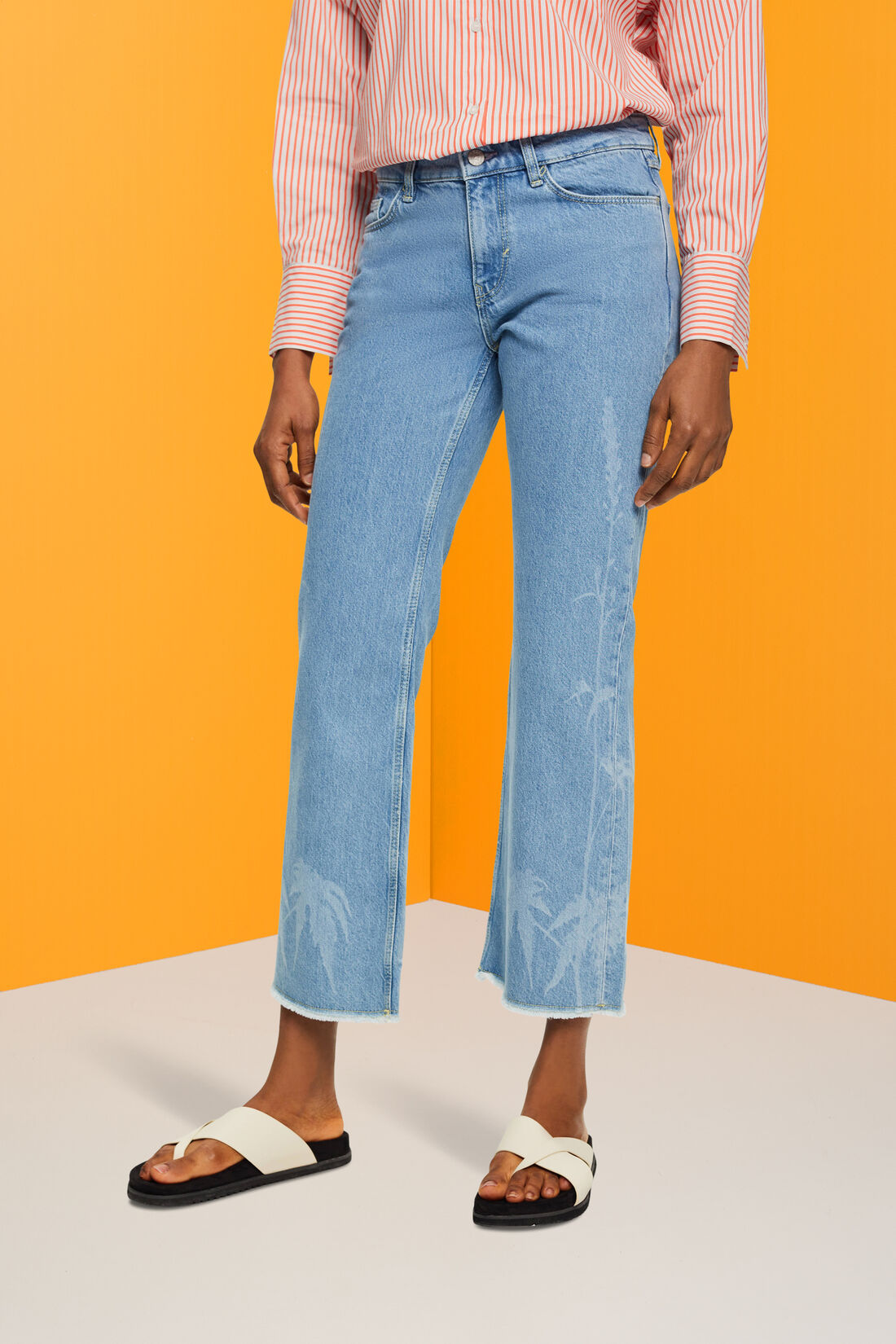Gemusterte verk&uuml;rzte Jeans, 100% Baumwolle