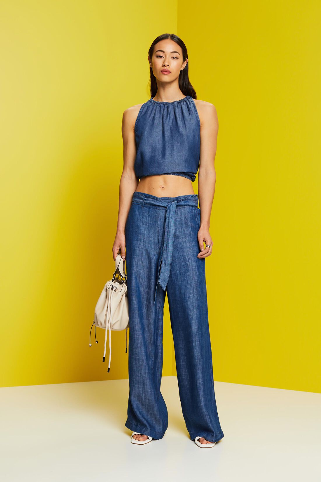 &Auml;rmellose Bluse in Jeansoptik, TENCEL&trade;