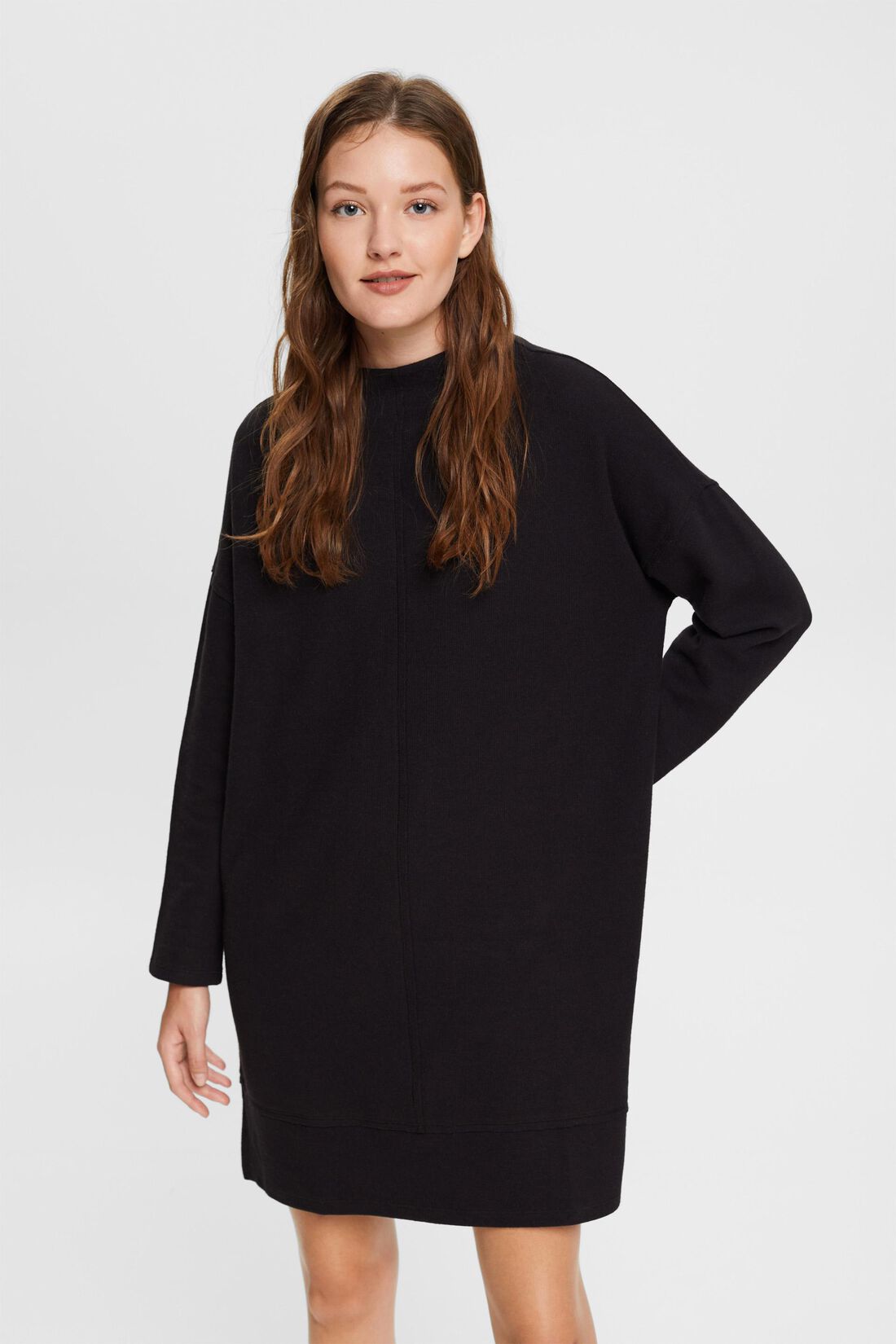 Strickkleid mit kurzem Stehkragen