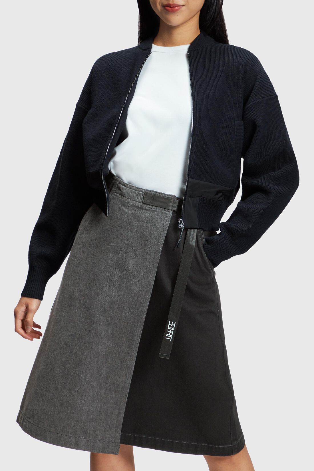 Bomberjacke aus Materialmix mit Sherpa
