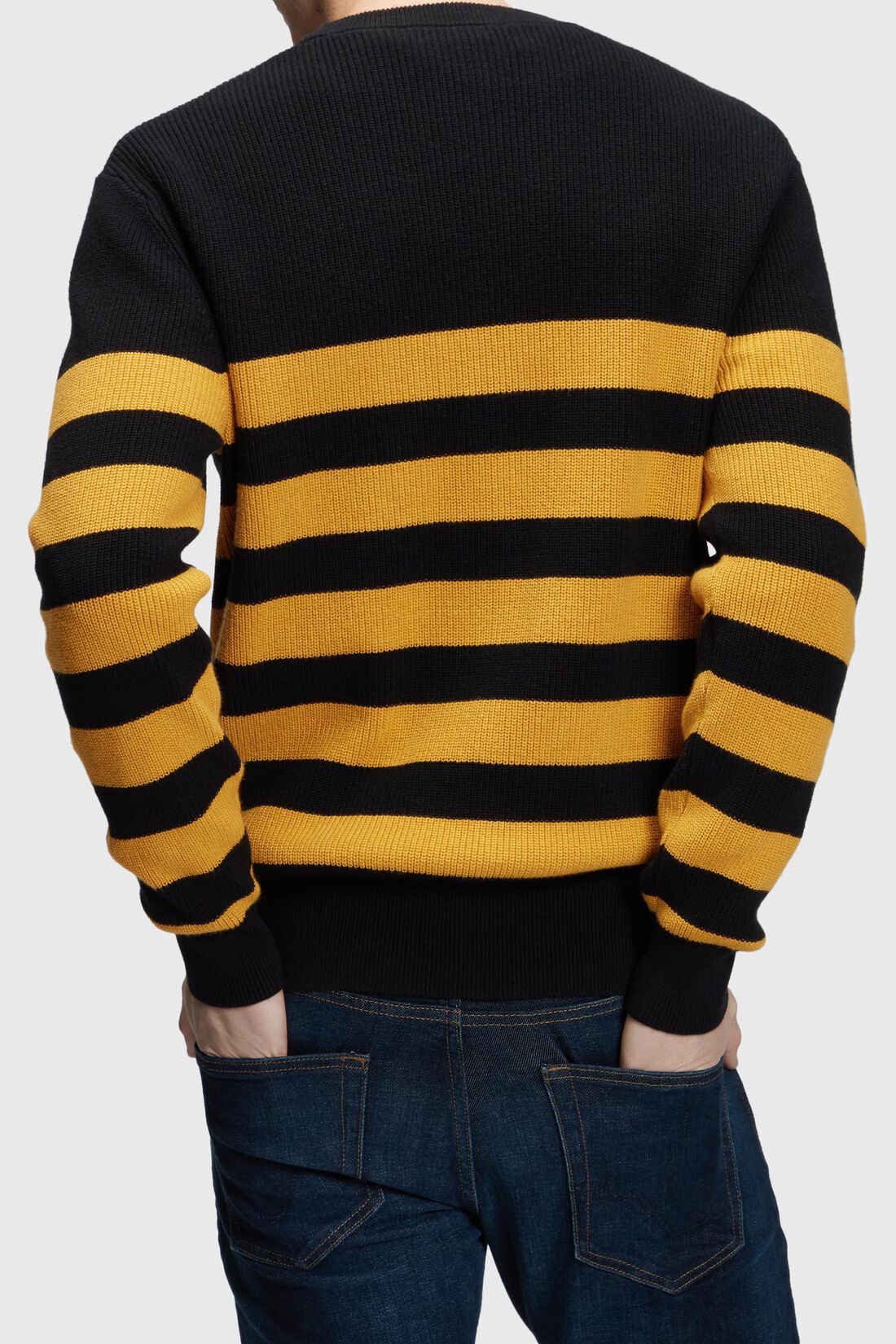 Gestreifter Rundhals-Pullover