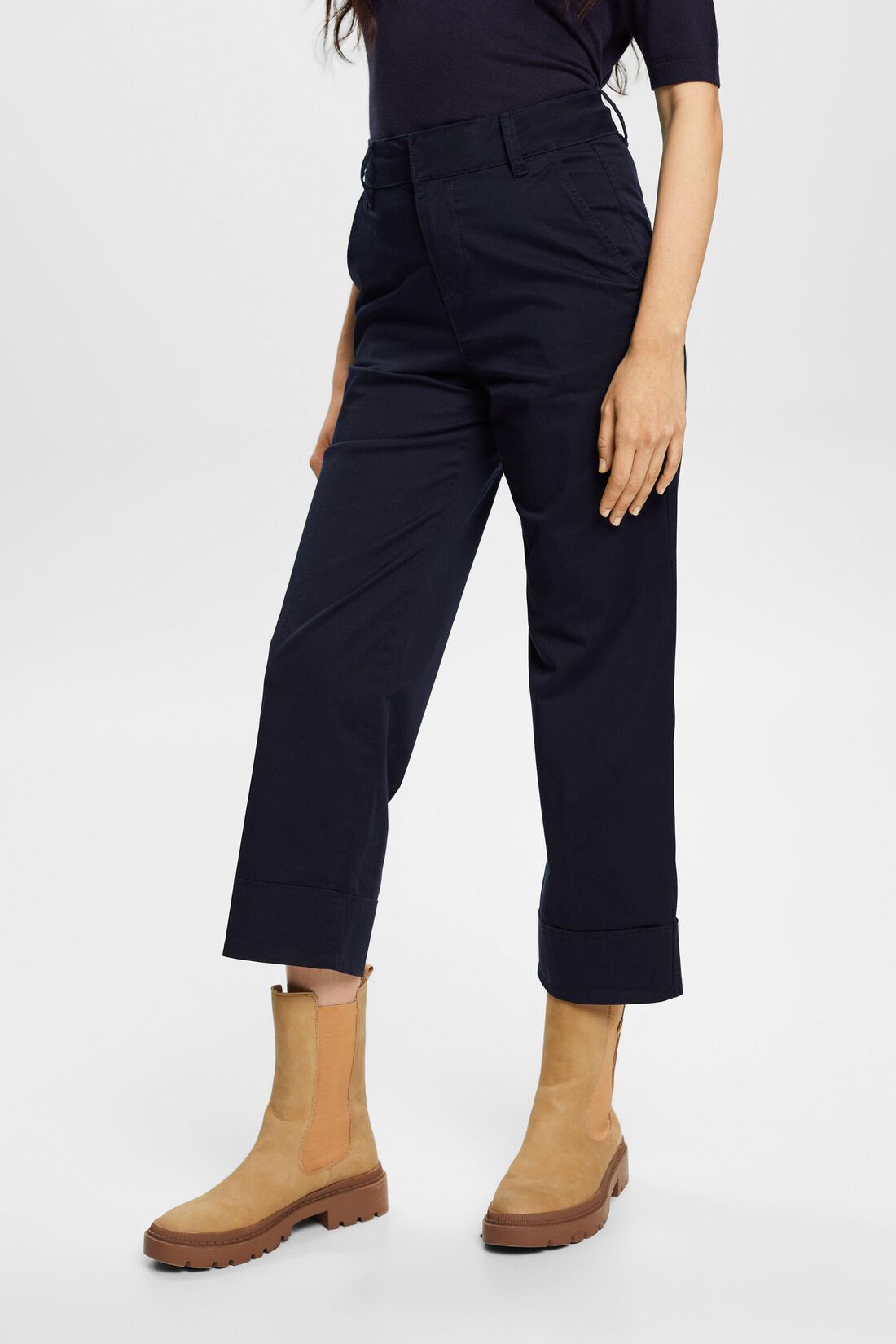 High-Rise-Chino mit geradem Bein