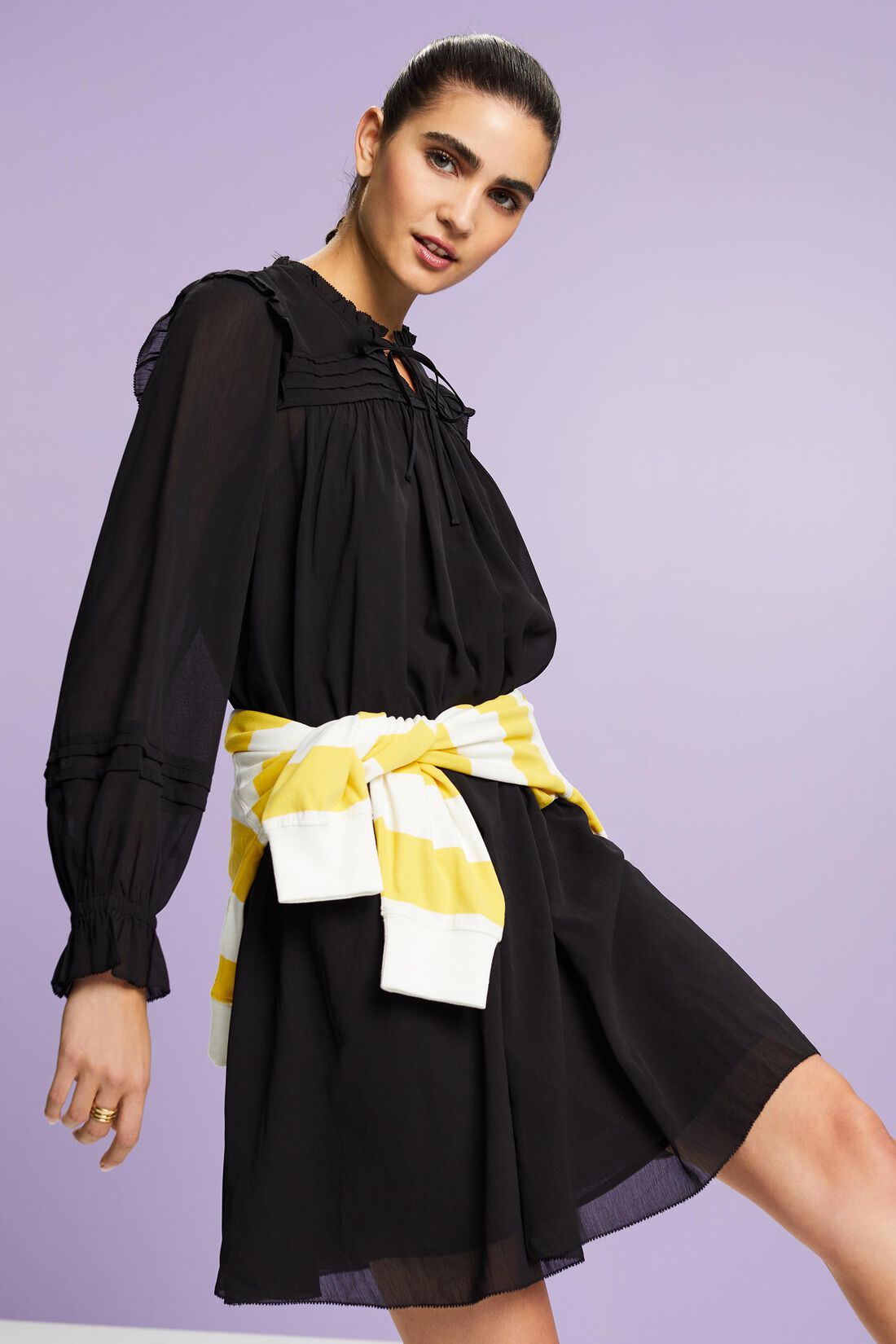 Cr&ecirc;pe-Chiffon-Minikleid