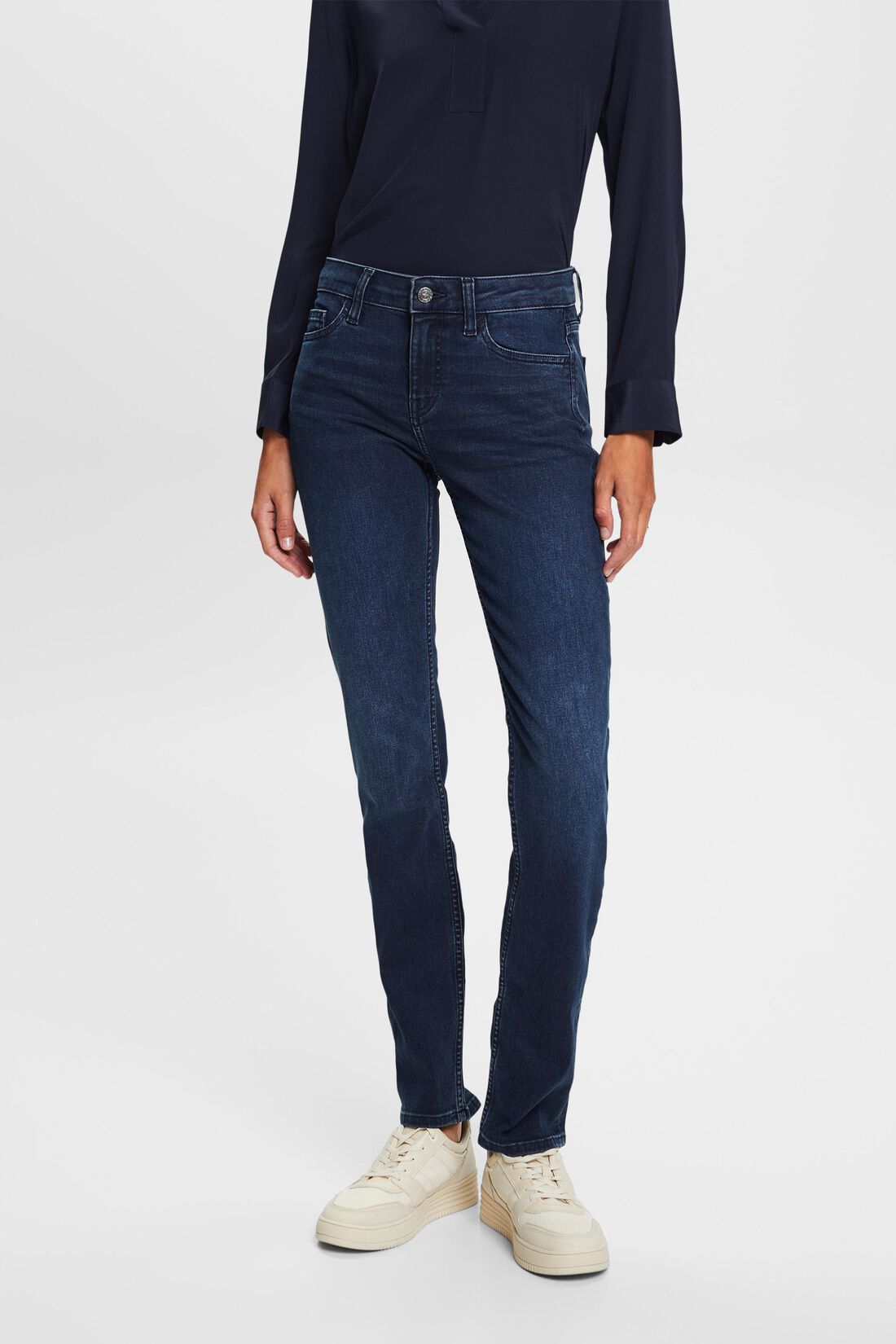 Gerade Jeans mit mittlerer Bundh&ouml;he