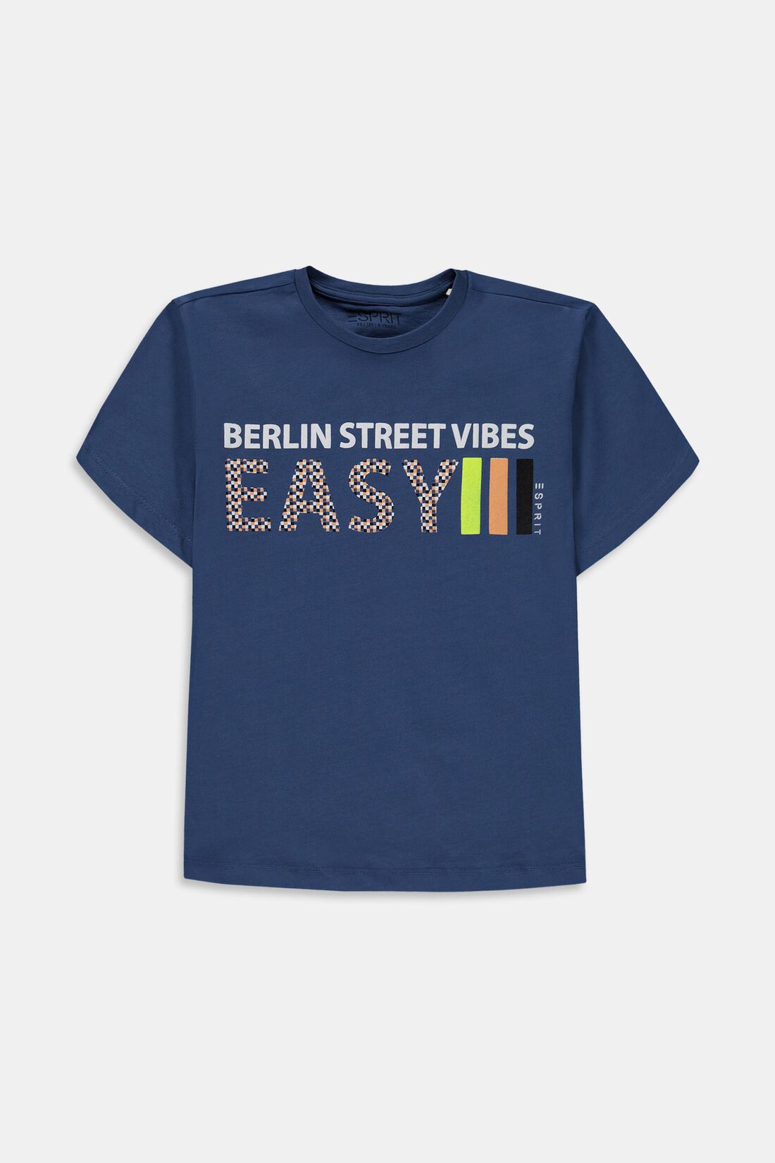 Baumwoll-T-Shirt mit positivem Print auf der Brust