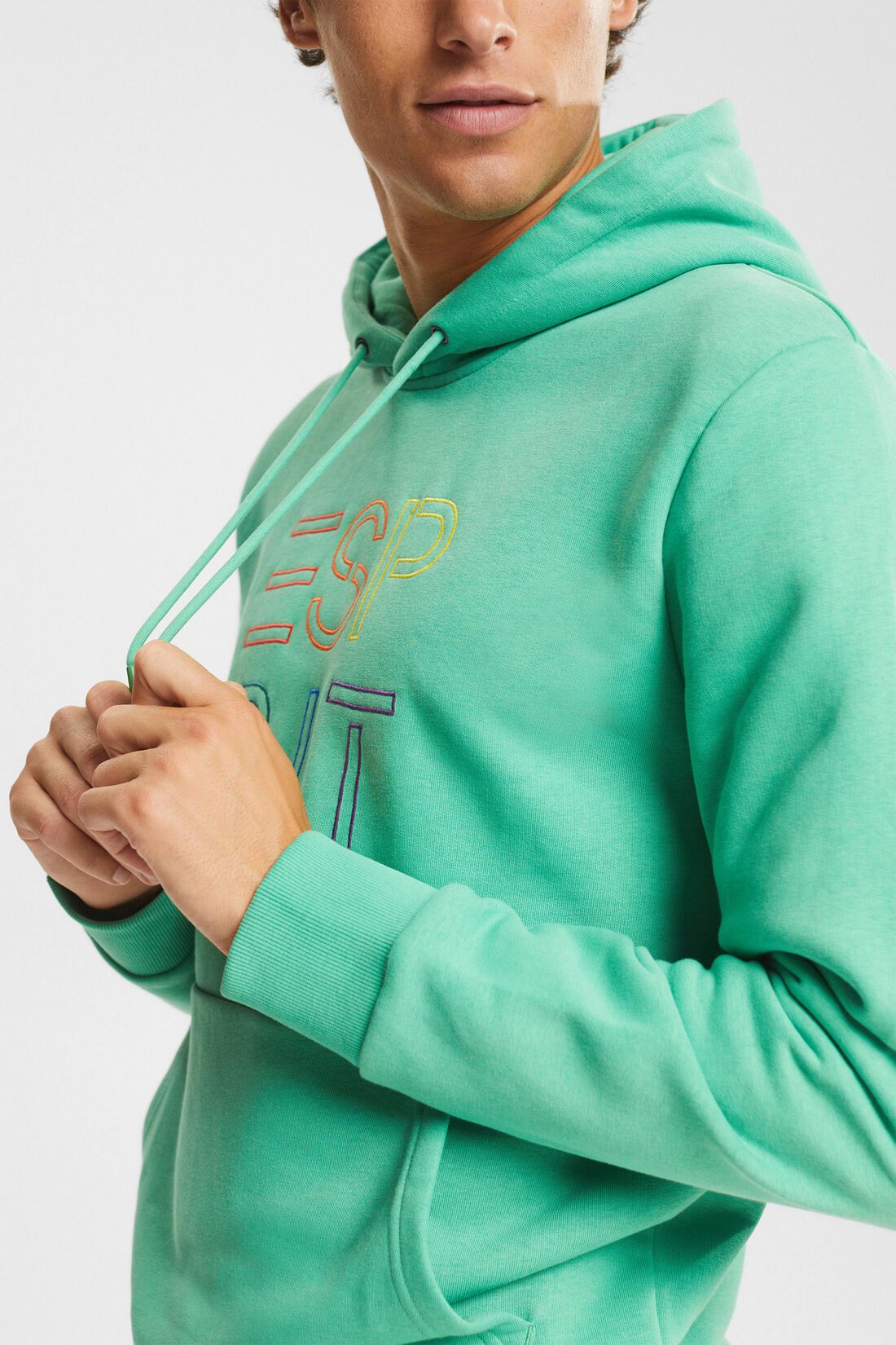 Recycelt: Hoodie mit Logo-Stickerei