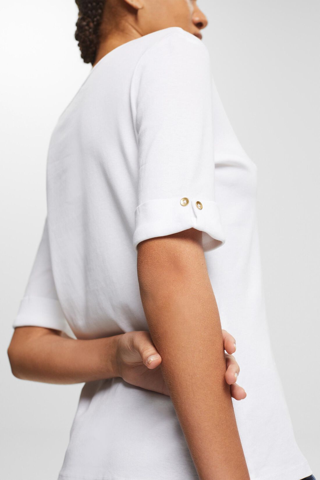 T-Shirt aus Bio-Baumwolle mit umgeschlagenem &Auml;rmel