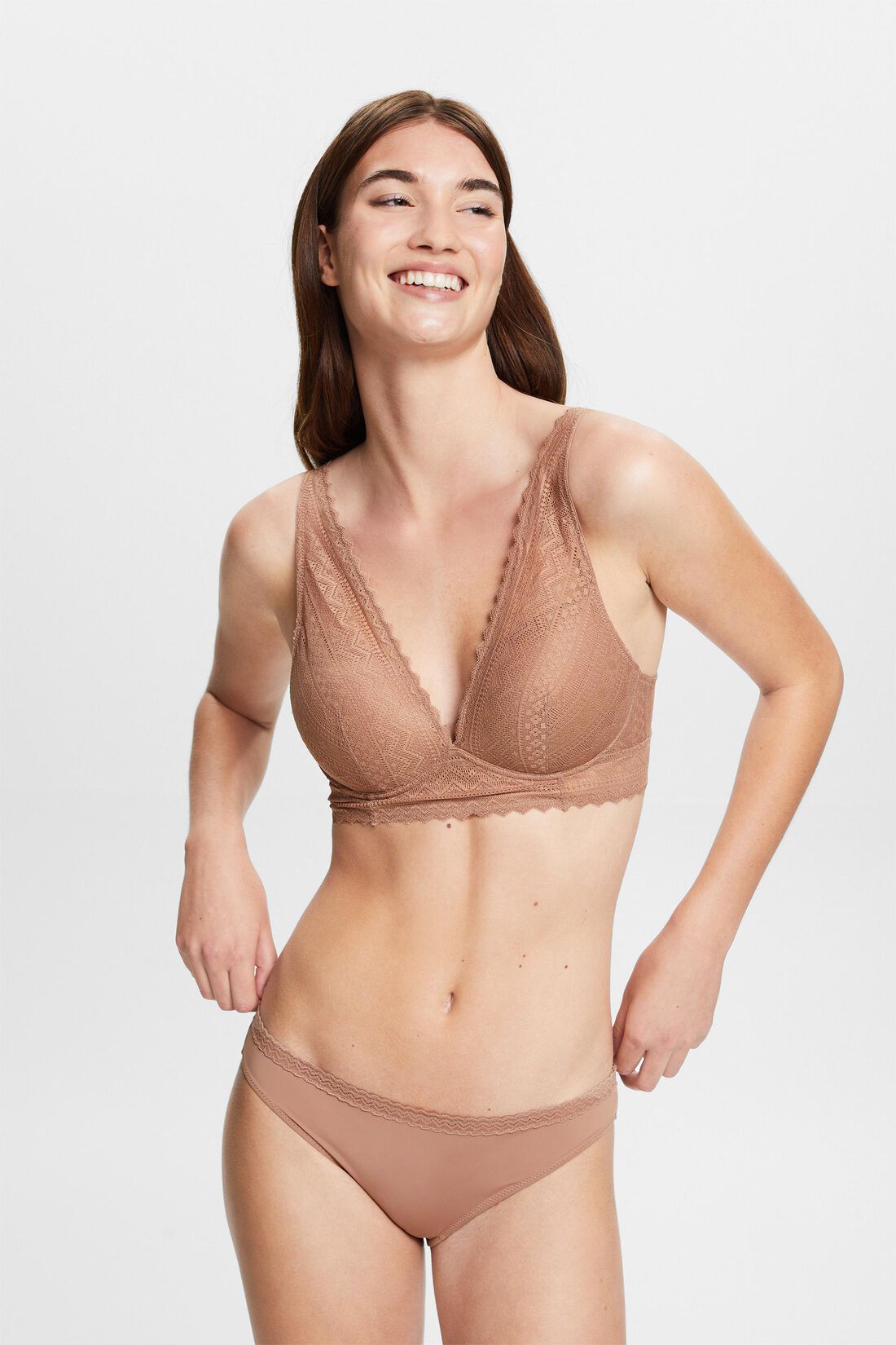 Hipster-Slip aus Mikrofaser mit Spitzenborte