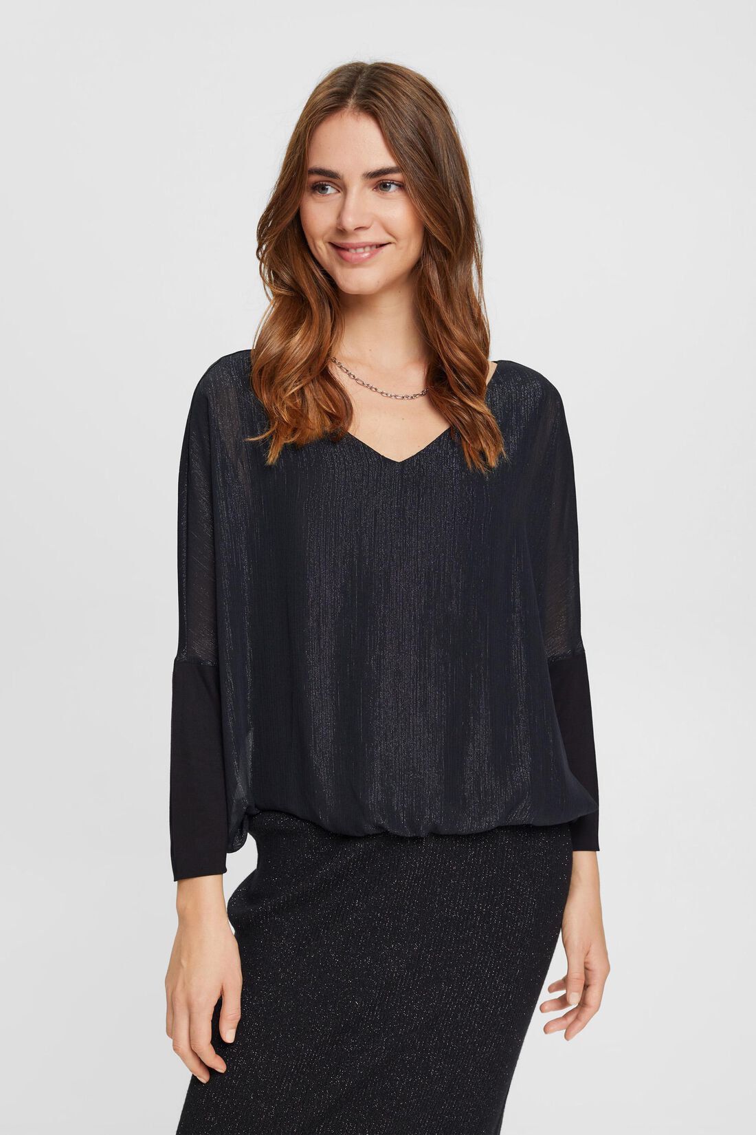Metallic-Chiffonbluse