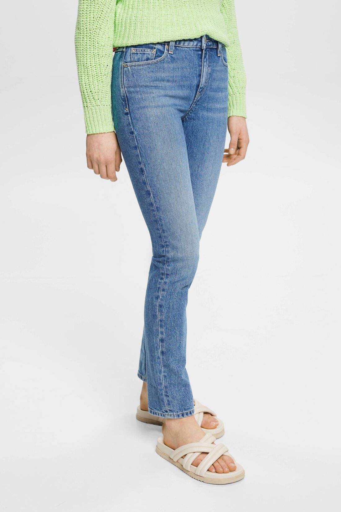 Jeans mit geradem Bein und mittlerer Bundh&ouml;he