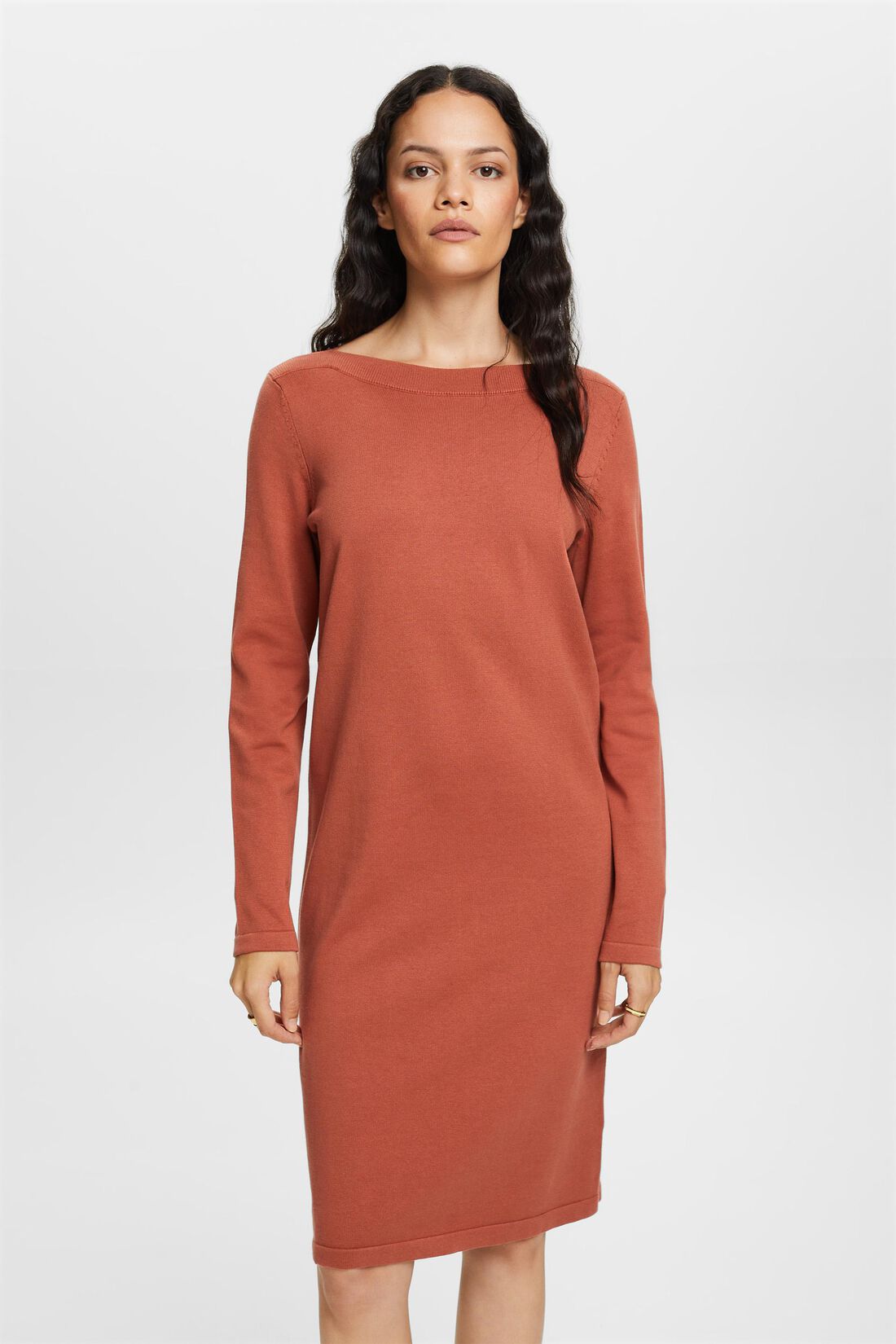 Pulloverkleid mit U-Boot-Ausschnitt