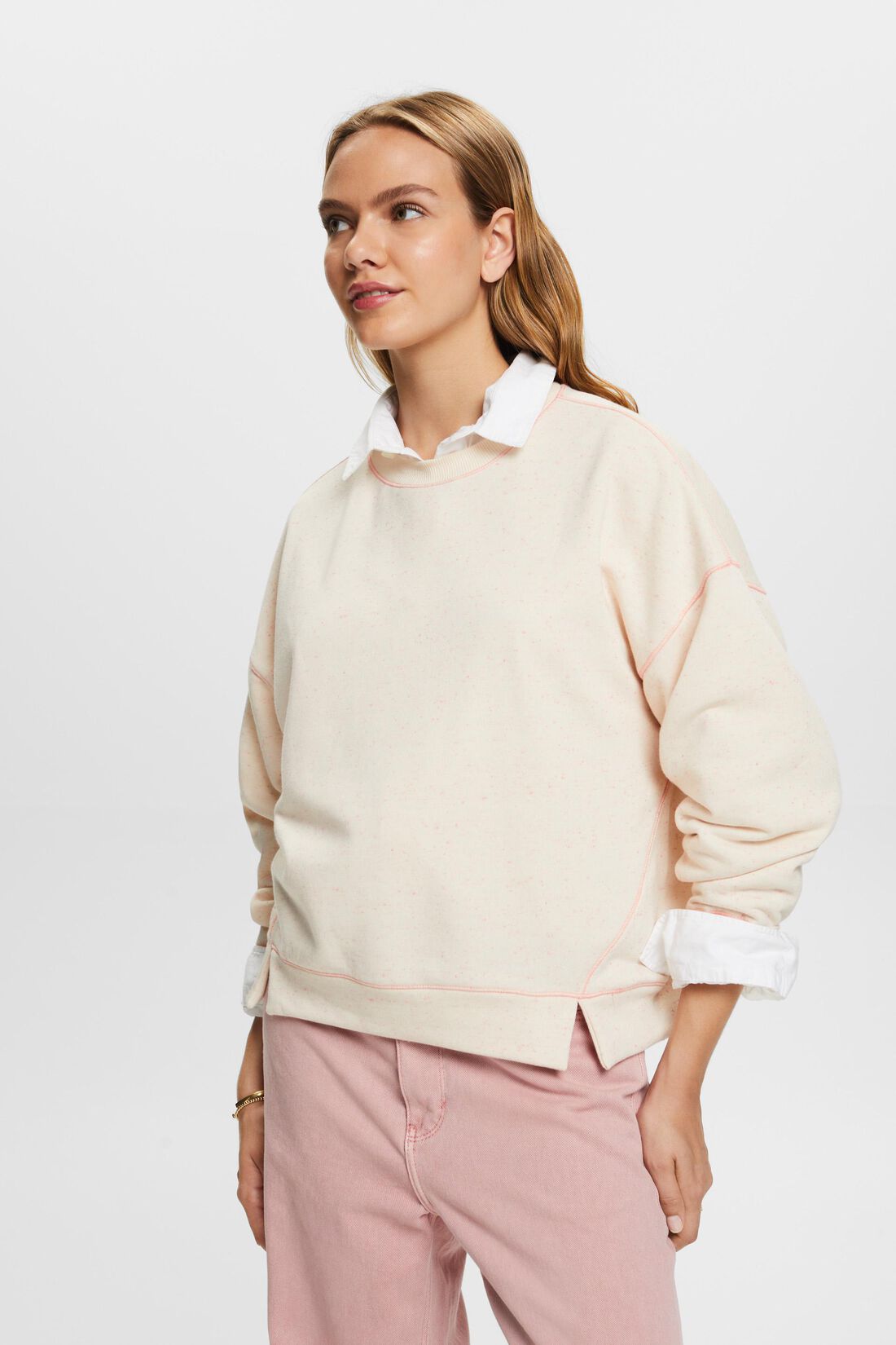 Sweatshirt im Sprenkel-Look, Baumwollmix