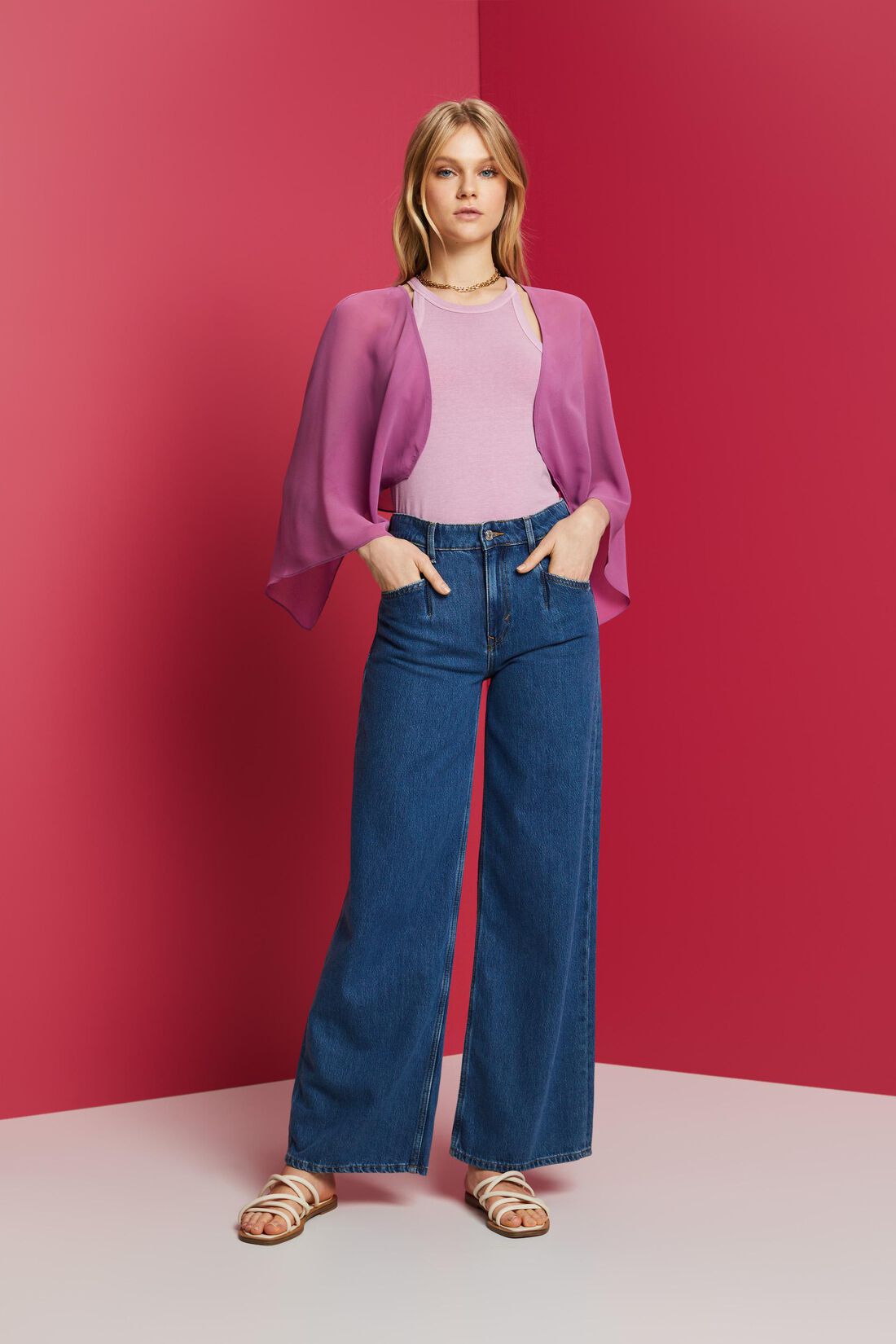 Chiffon-Cardigan im Schaldesign