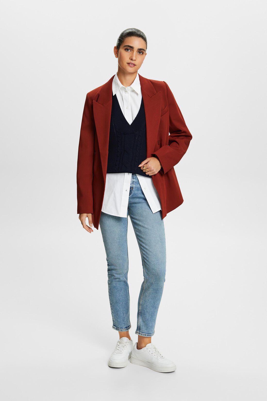 Schmale Stretch-Jeans mit mittelhohem Bund