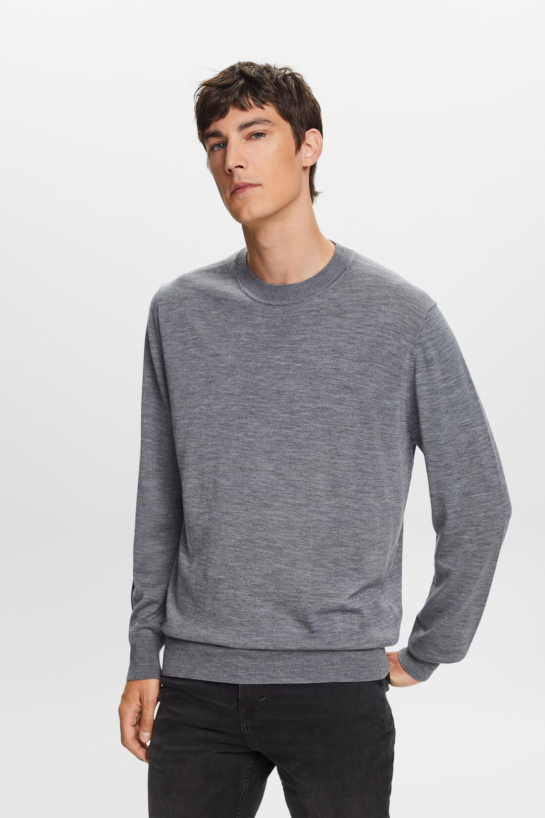 Wollpullover mit Rundhalsausschnitt
