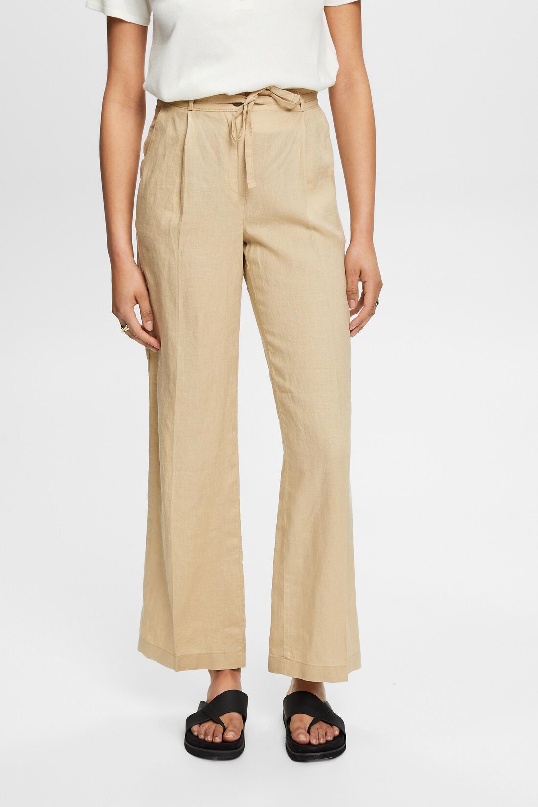 Leinenhose mit weitem Bein