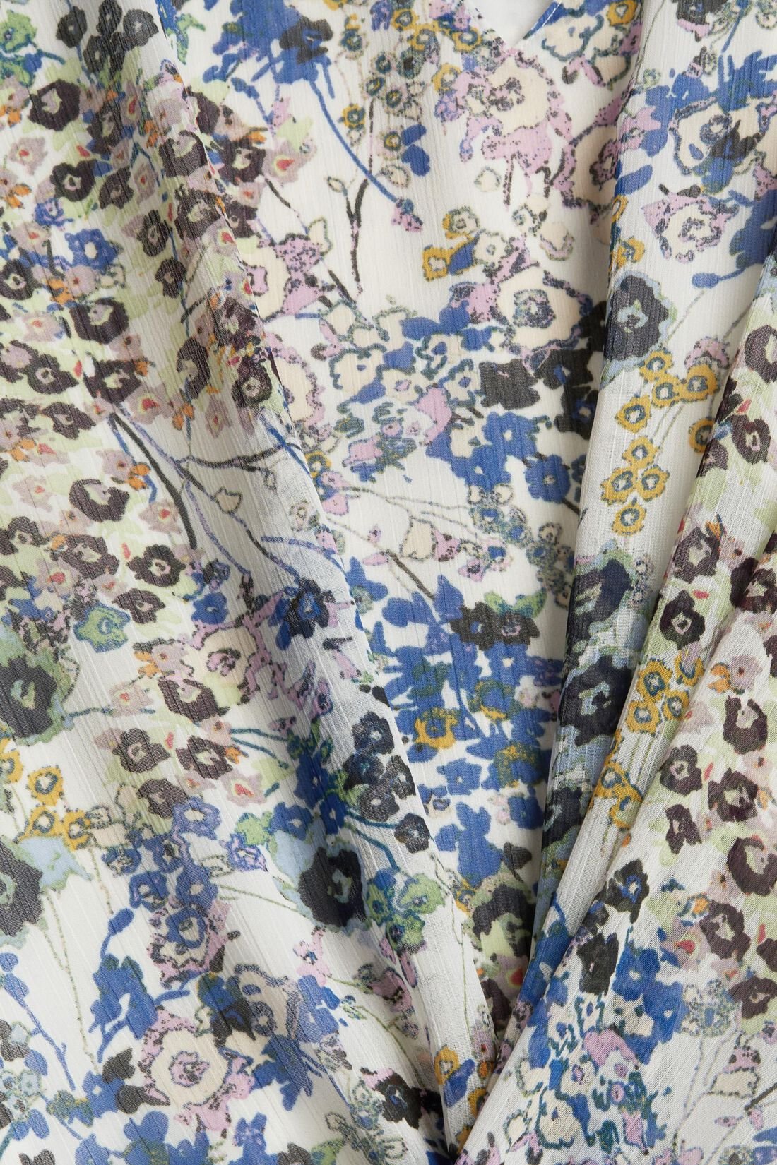 Cr&ecirc;pe-Bluse mit Millefleurs