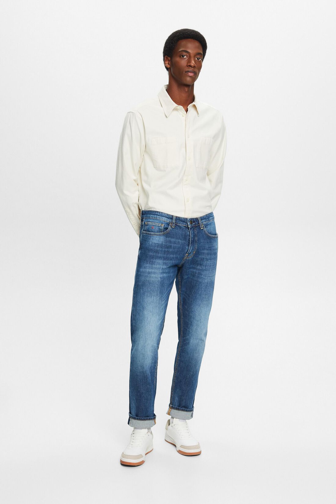 Schmale Jeans mit mittlerer Bundh&ouml;he