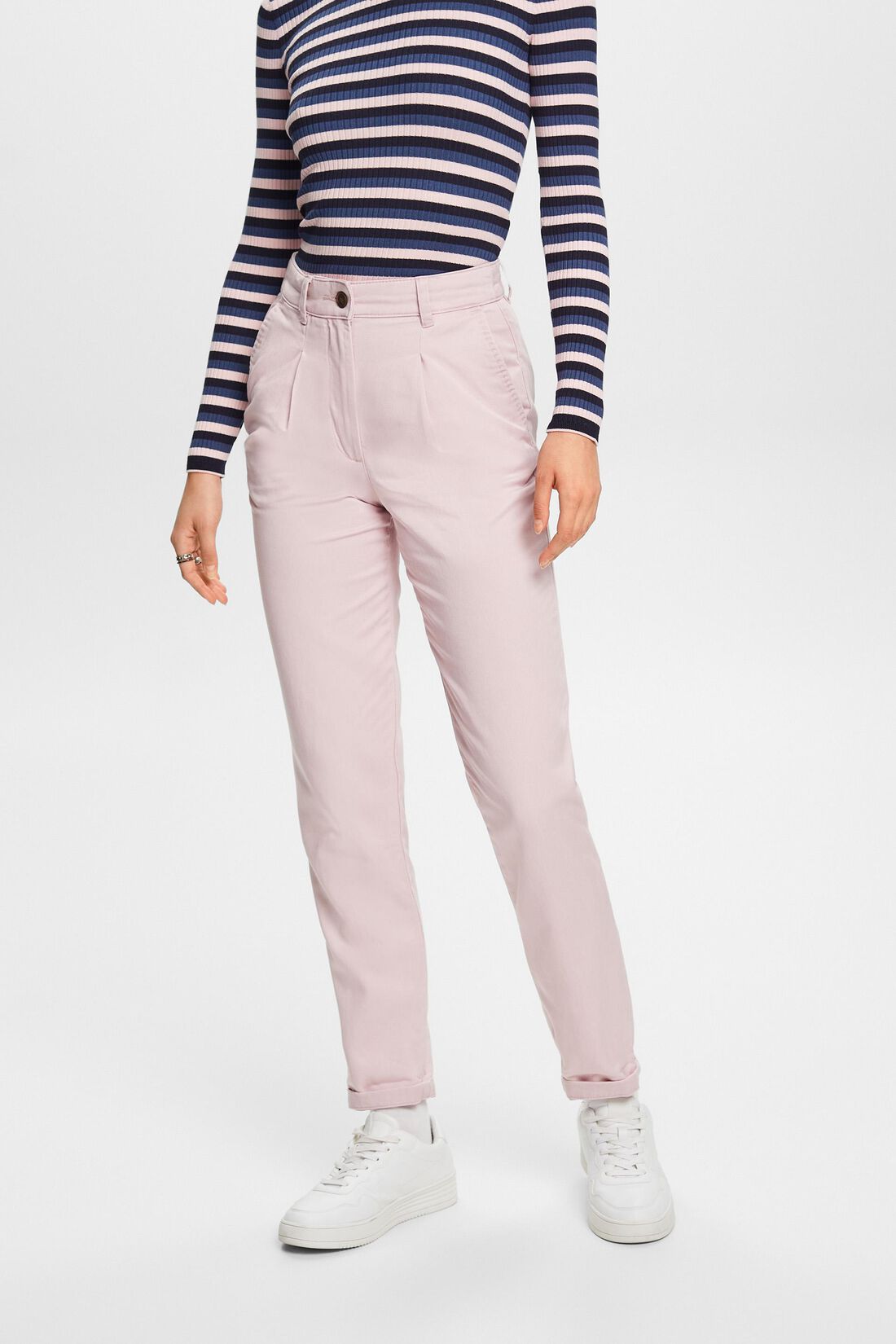Chino aus Baumwollmix mit mittelhohem Bund