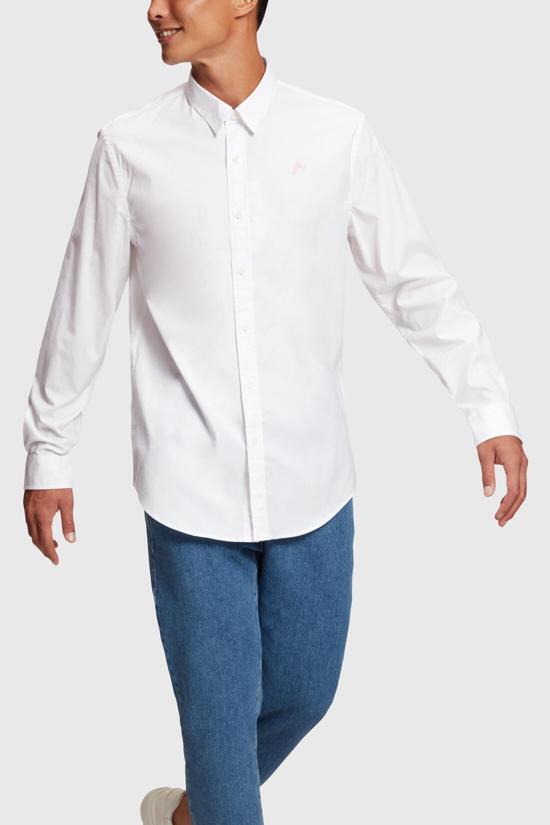 Slim-Fit-Hemd aus Popeline mit Delfin-Aufn&auml;her