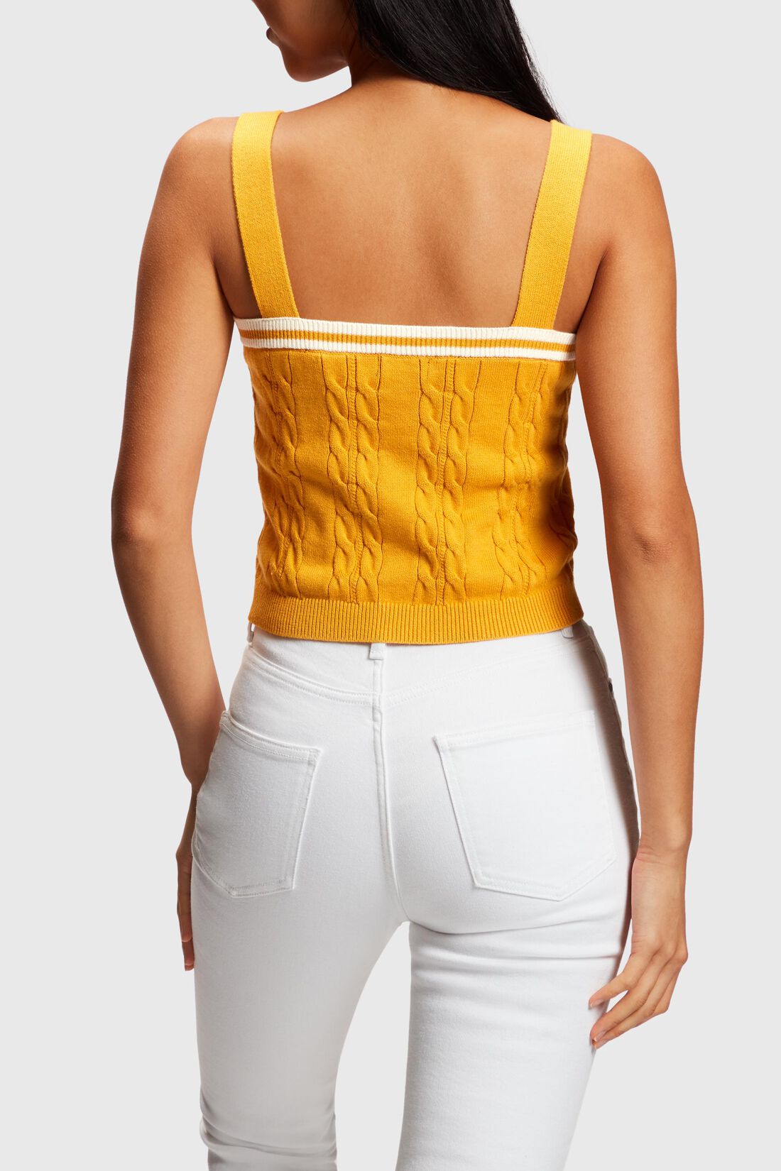 Pullover Camisole mit Zopfmuster und Delfin-Logo