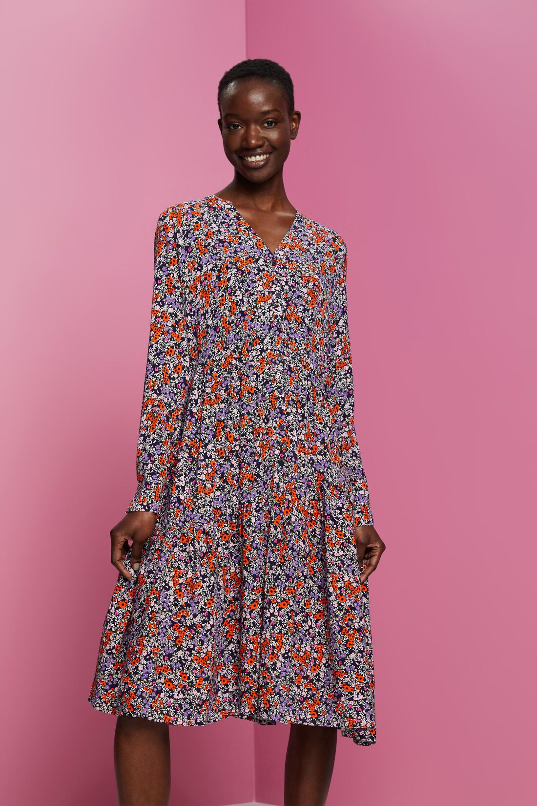 Midikleid mit floralem Allover-Print