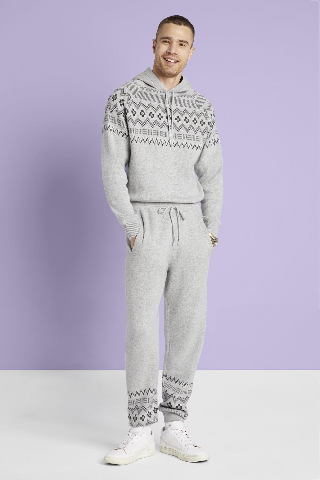 Fair Isle-Sporthose aus Wolle und Kaschmir