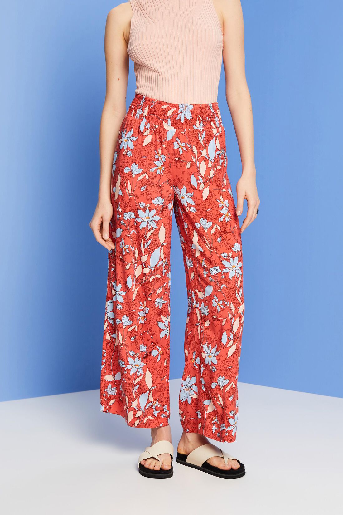 Gemusterte Pull-on-Hose mit weitem Bein