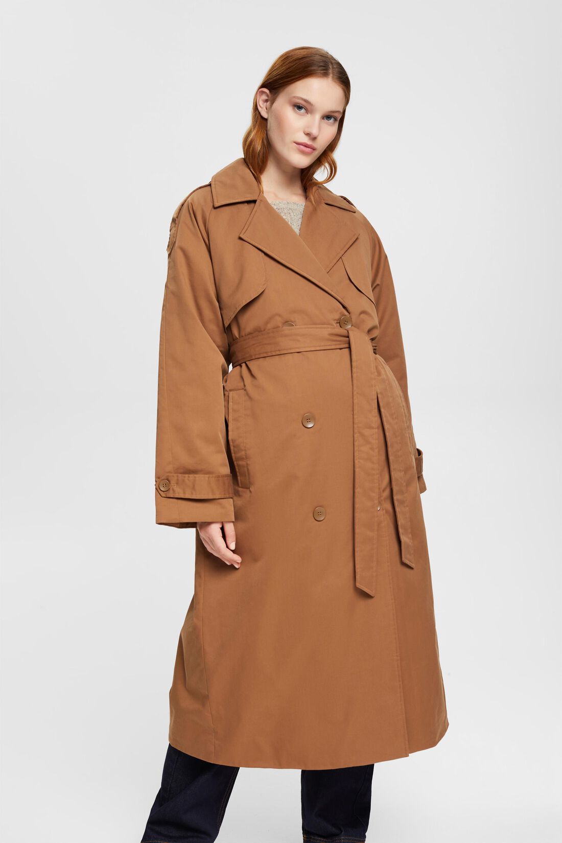 Langer Trenchcoat mit Wattierung