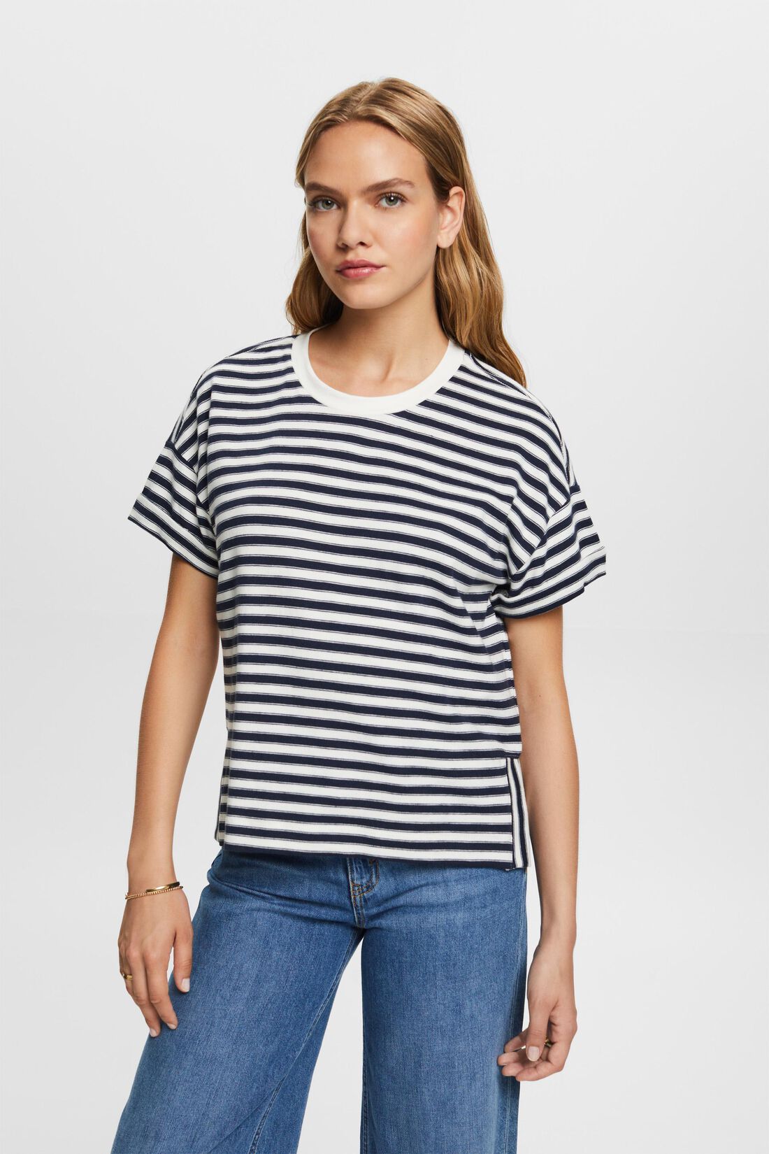 Gestreiftes T-Shirt, 100% Baumwolle