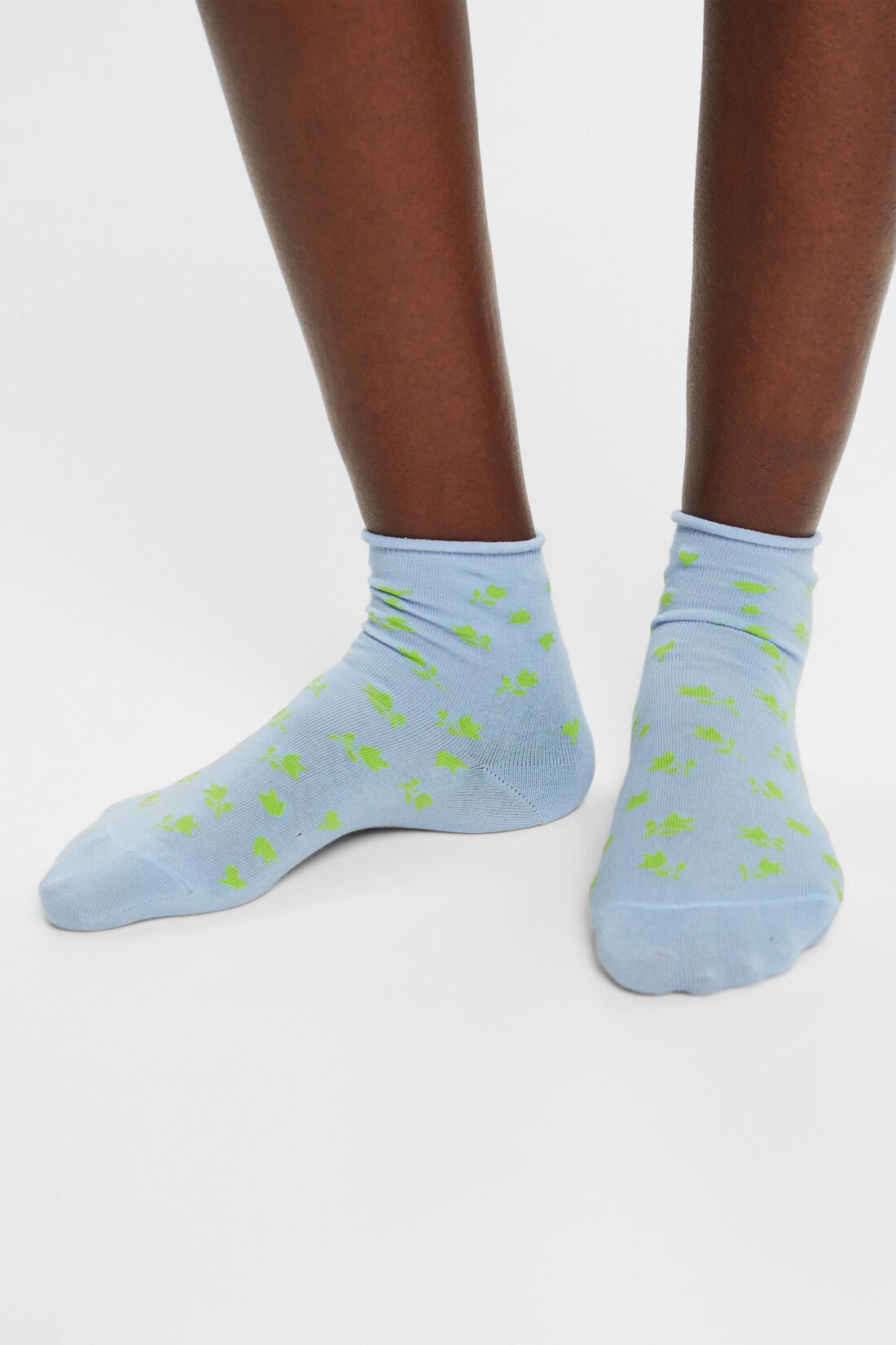 2er-Pack kurze Socken mit Blumenmuster