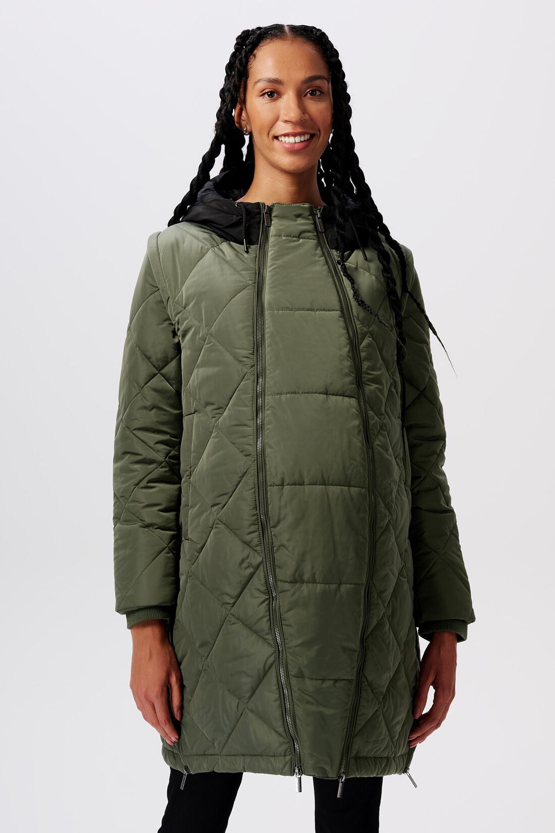 Gepolsterte 3-in-1-Umstandsjacke im Steppdesign